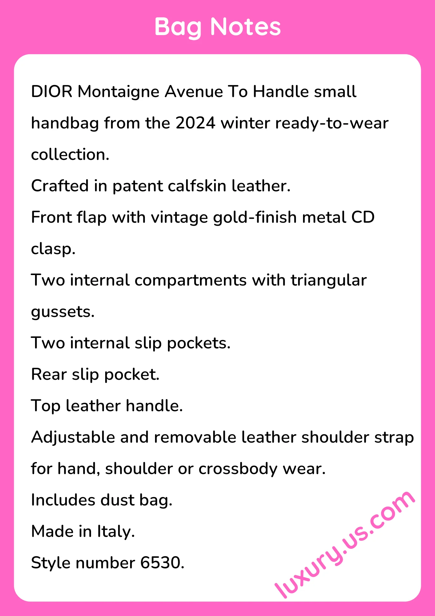 Dior Montaigne Avenue To Handle Small Handbag 19x9x8 cm - short_description_image1