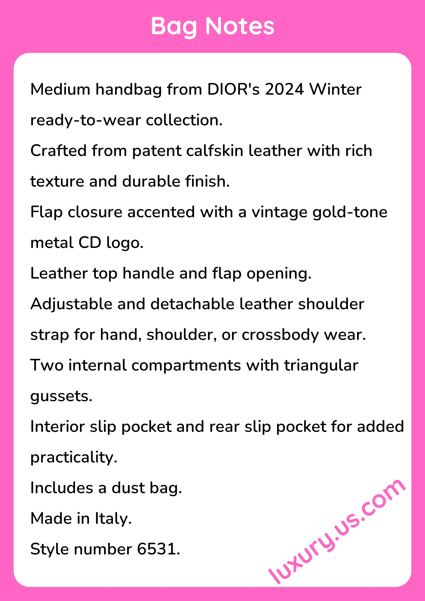 Dior Montaigne Avenue To Handle Medium Handbag 19x12x6 cm - short_description_image1