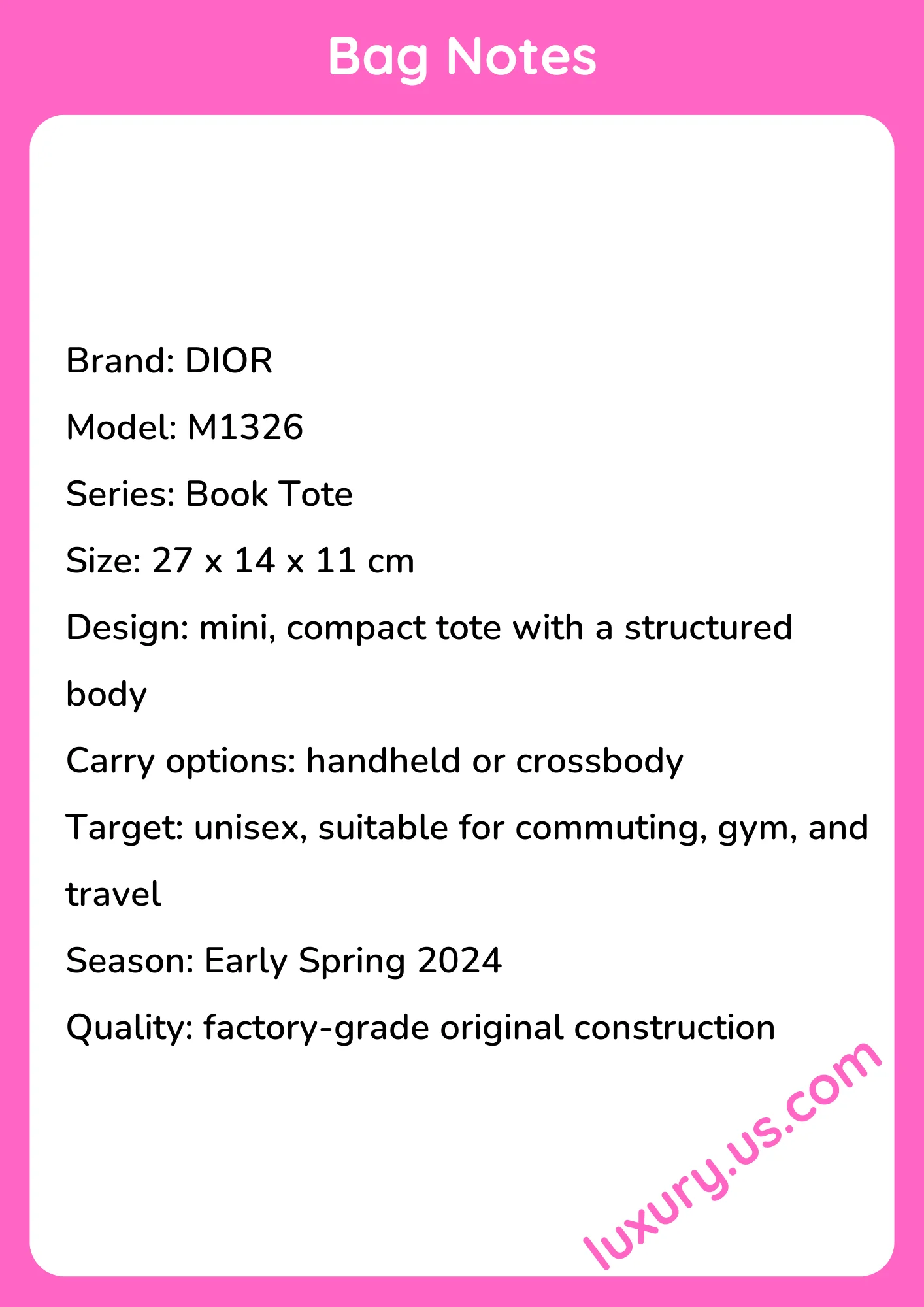 Dior Book Tote M1326 27x14x11 cm - short_description_image1