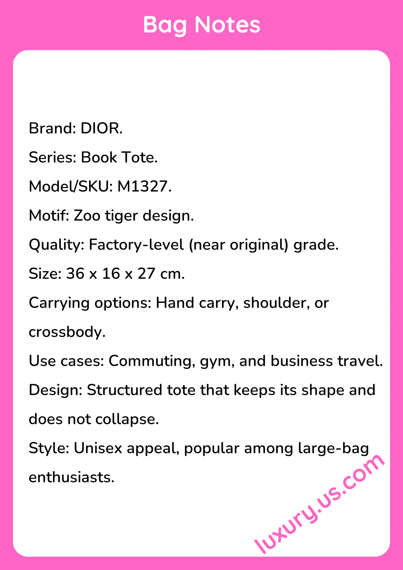 Dior Book Tote M1327 36x16x27 cm - short_description_image1