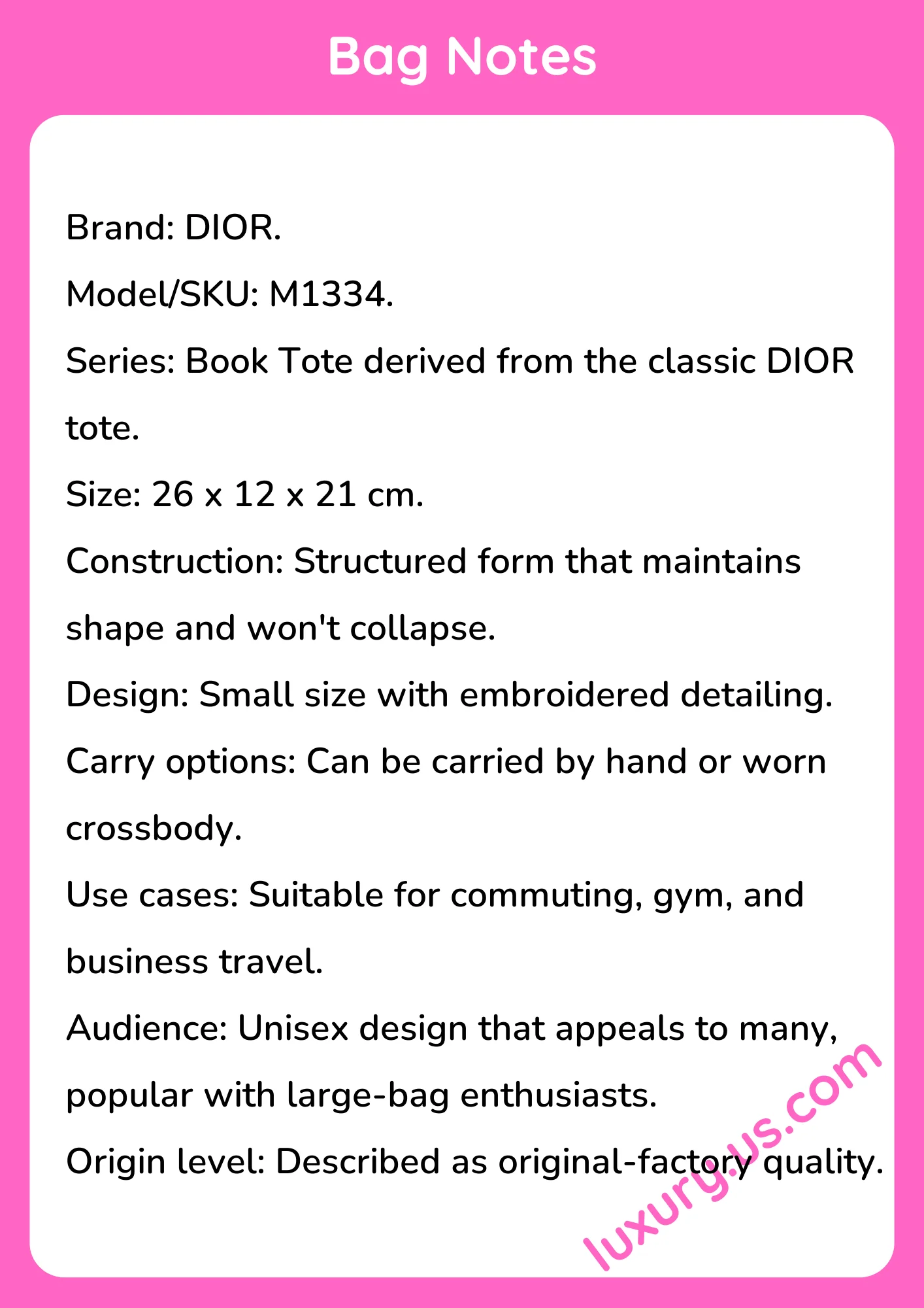 Dior Book Tote M1334 26x12x21 cm - short_description_image1