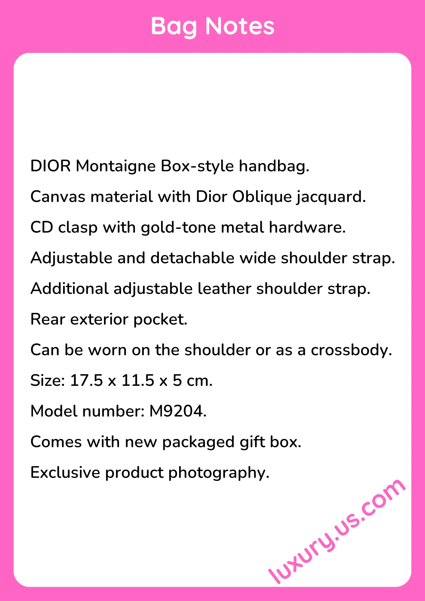 Dior Montaigne Box handbag M9204 17.5x11.5x5 cm - short_description_image1
