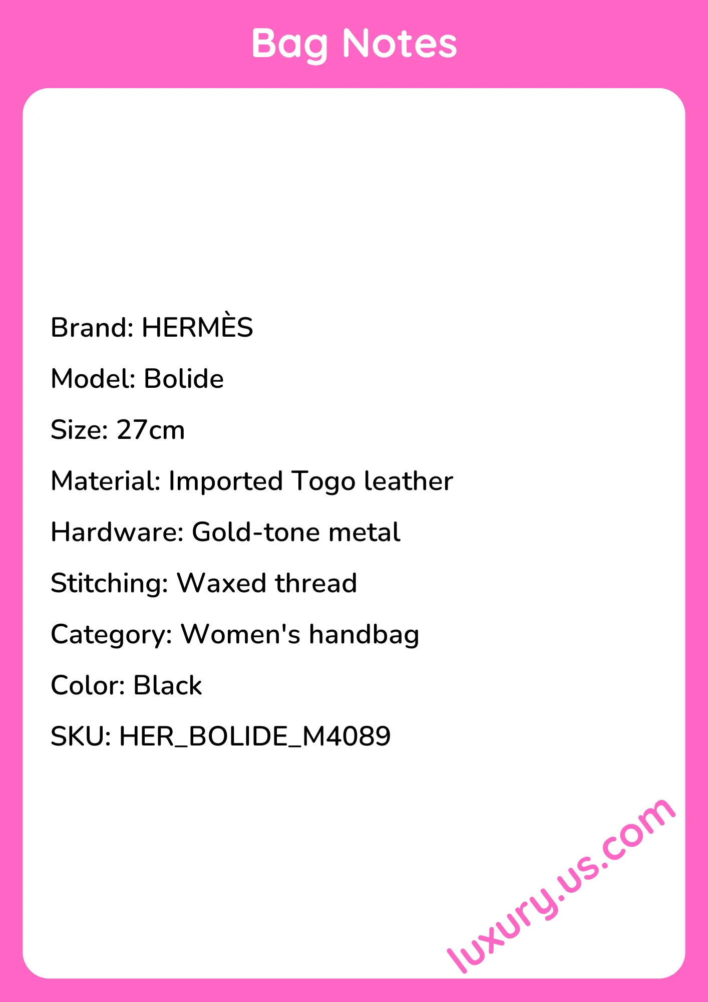 Hermès Bolide Togo Leather Gold Hardware Wax Stitch Handbag 27cm - short_description_image1