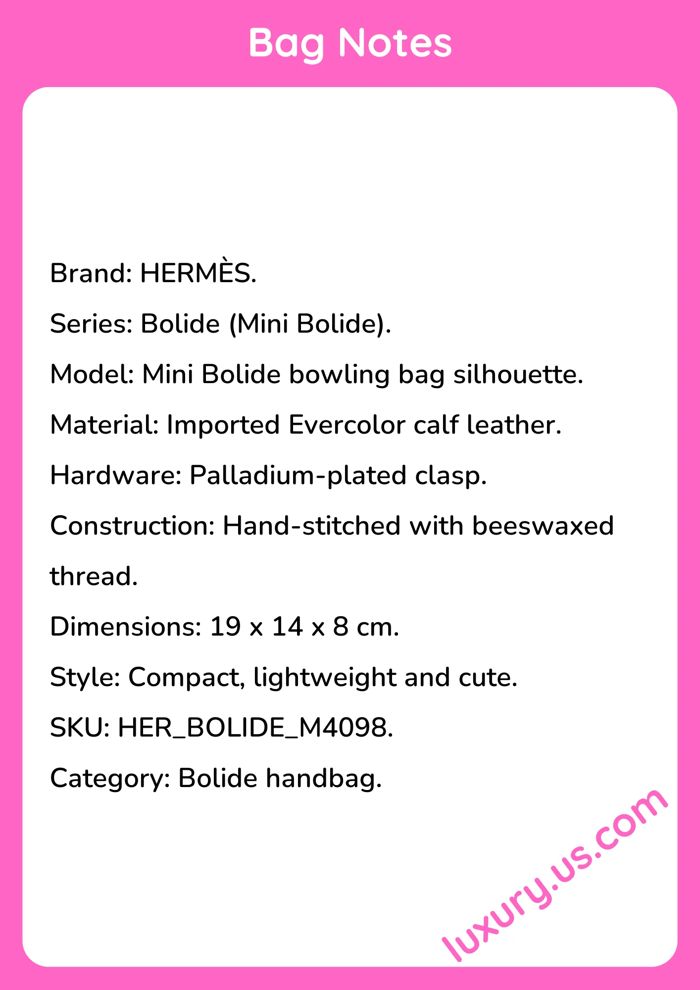 Hermès Mini Bolide 19x14x8cm - short_description_image1