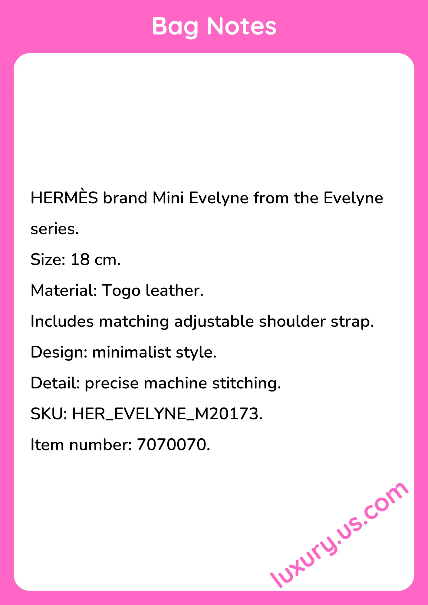 Hermès Mini Evelyne 18cm Hermès Mini Evelyne 18cm - short_description_image1