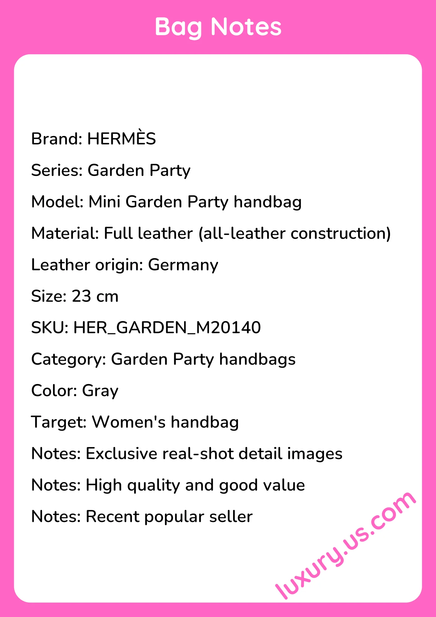 Hermès Garden Party Mini Leather Handbag 23cm - short_description_image1