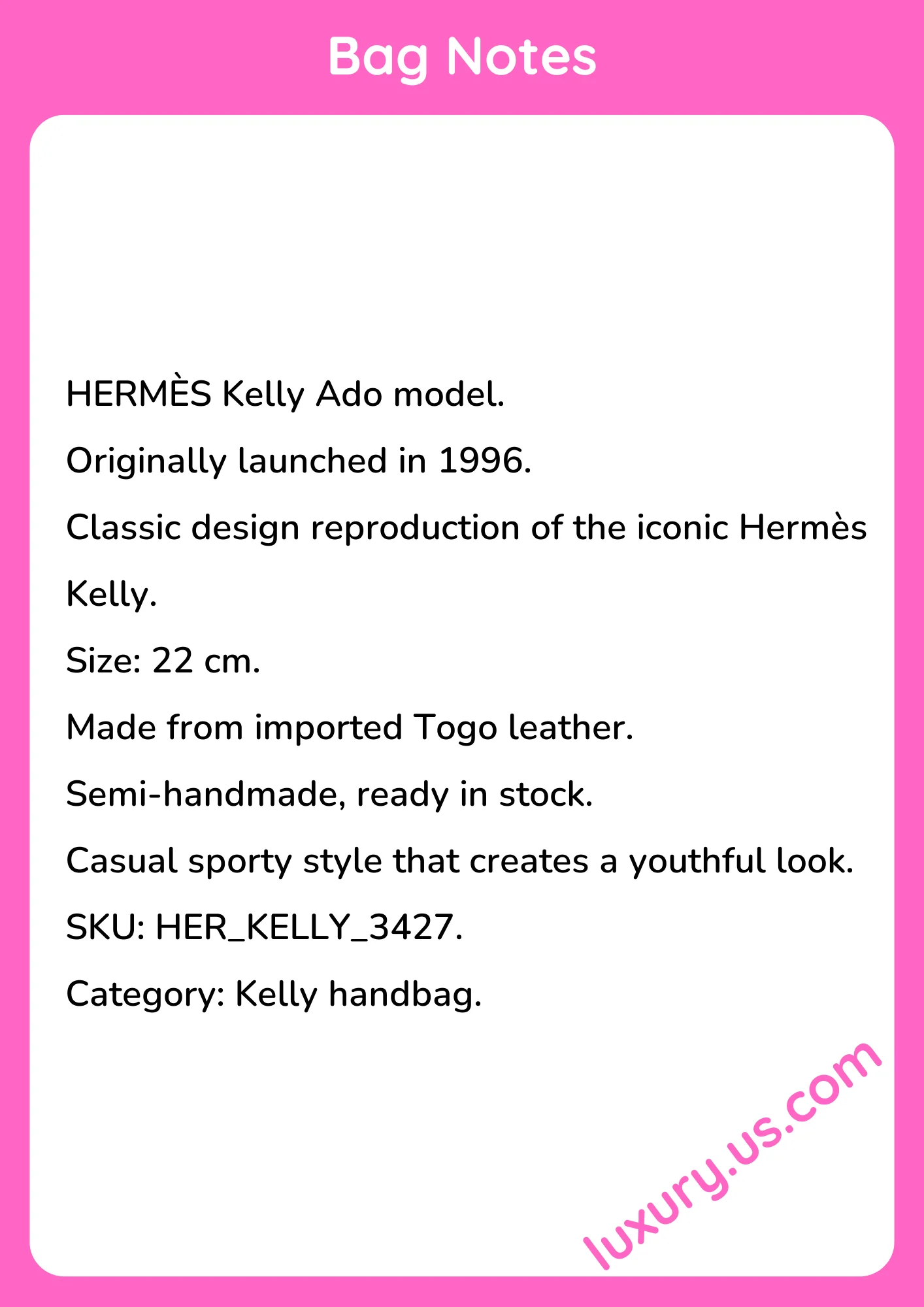 Hermès Kelly Ado 22cm - short_description_image1