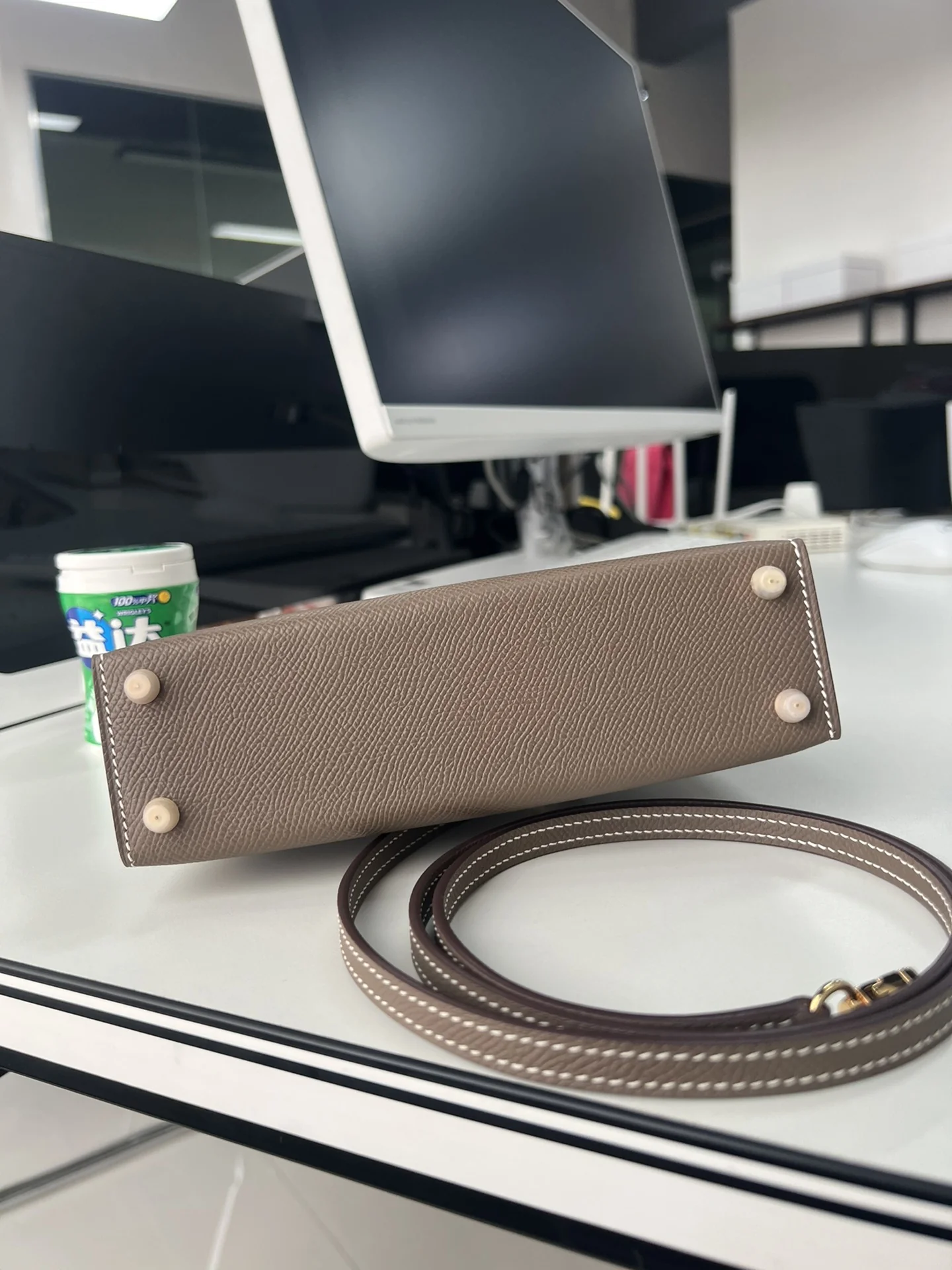 Hermès Mini Kelly Second Generation Epsom Leather Waxed Saddle Stitch Gold and Silver Hardware 19cm - description_image8