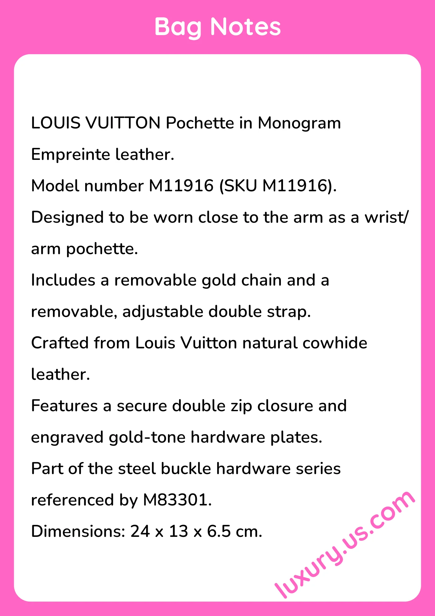 Louisvuitton Pochette Monogram Empreinte Liv Pochette M11916 24x13x6.5 cm Louisvuitton Pochette Monogram Empreinte Liv Pochette M11916 24x13x6.5 cm - short_description_image1