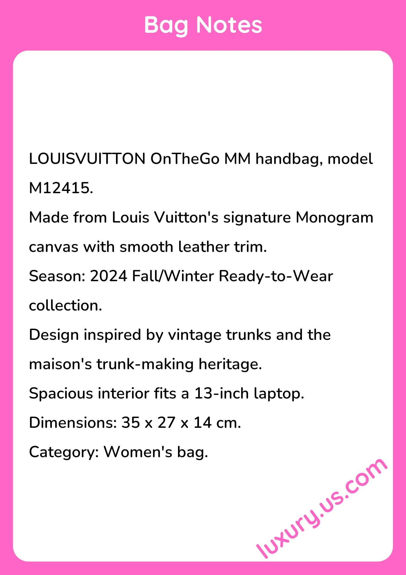 Louisvuitton OnTheGo MM Handbag M12415 35 x 27 x 14 cm - short_description_image1