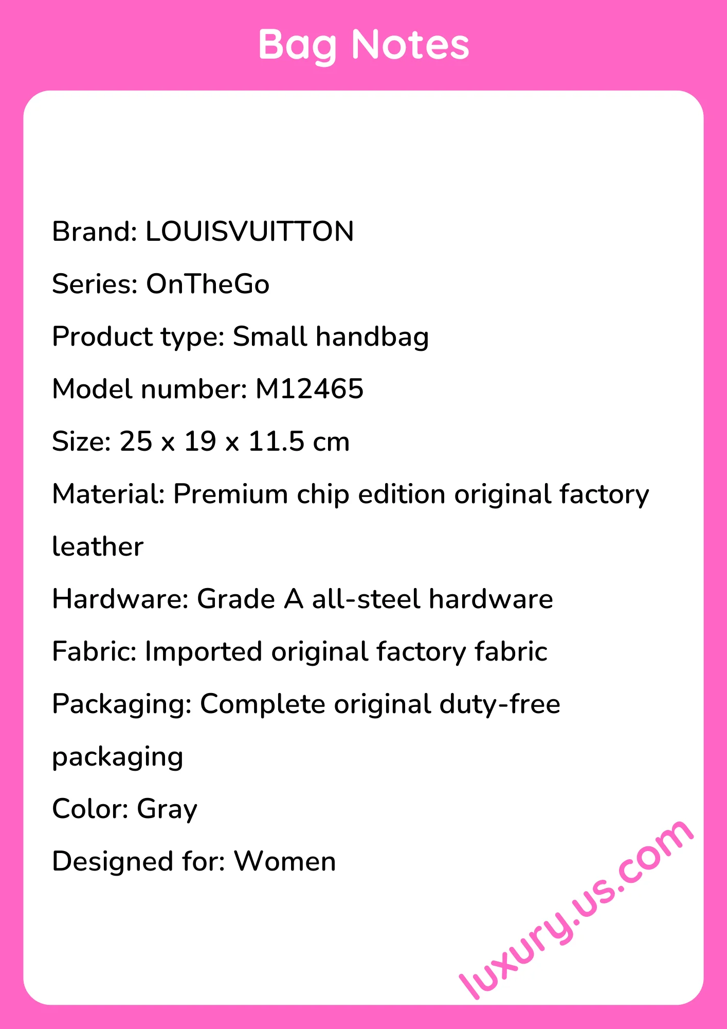 Louisvuitton OnTheGo Small Handbag M12465 25x19x11.5 cm - short_description_image1