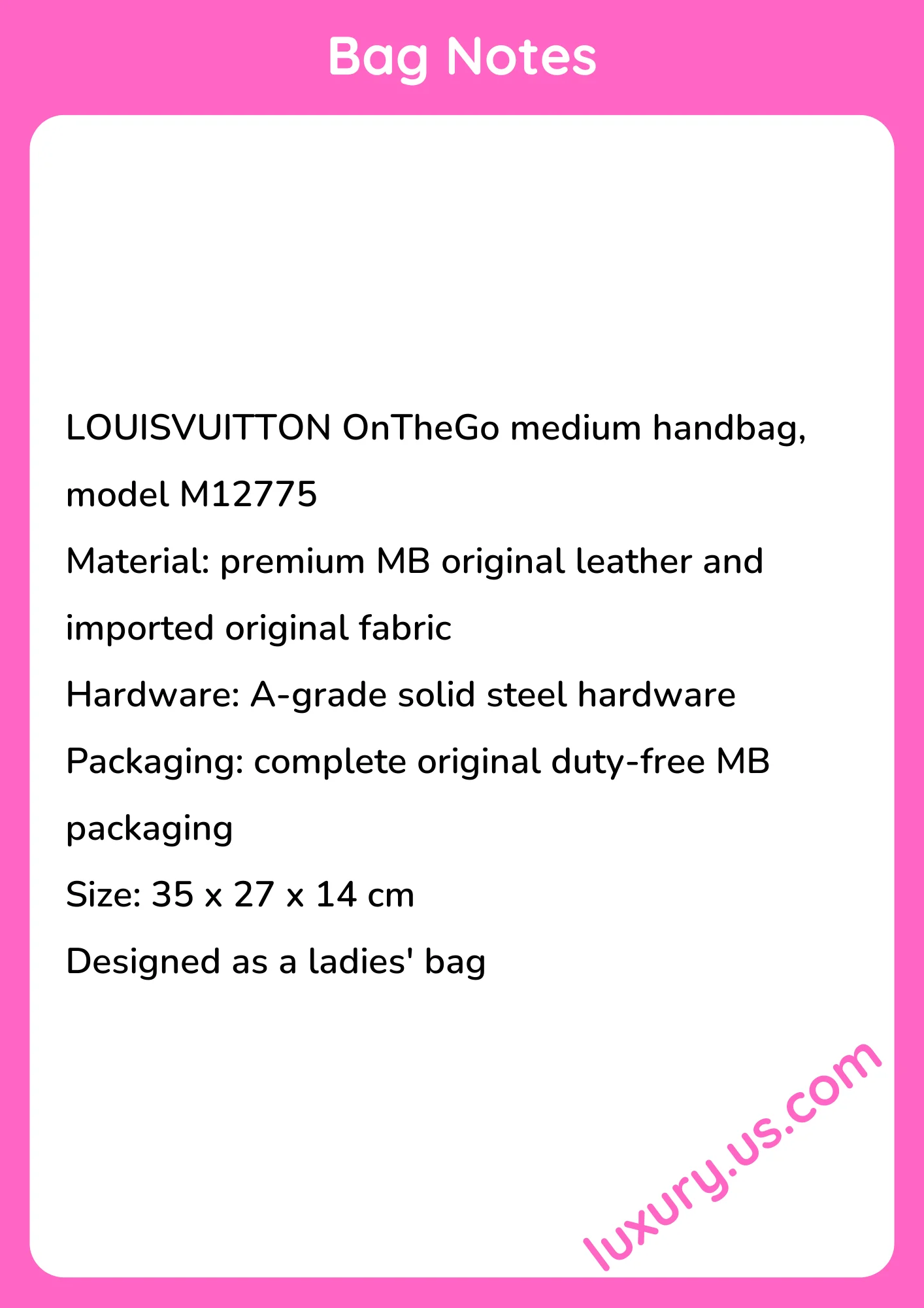Louisvuitton OnTheGo Medium Handbag M12775 35x27x14 cm - short_description_image1