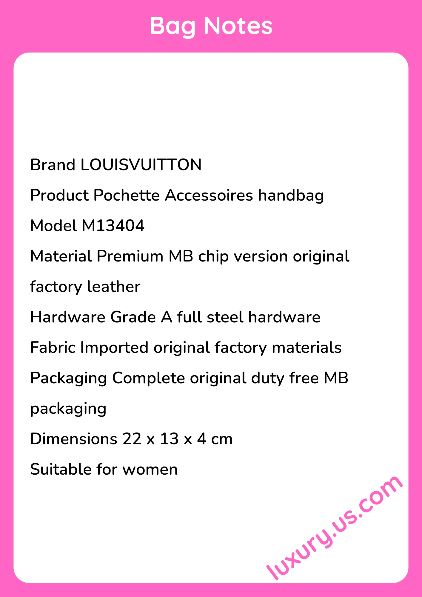 Louisvuitton Pochette Accessoires M13404 22x13x4 cm Louisvuitton Pochette Accessoires M13404 22x13x4 cm - short_description_image1