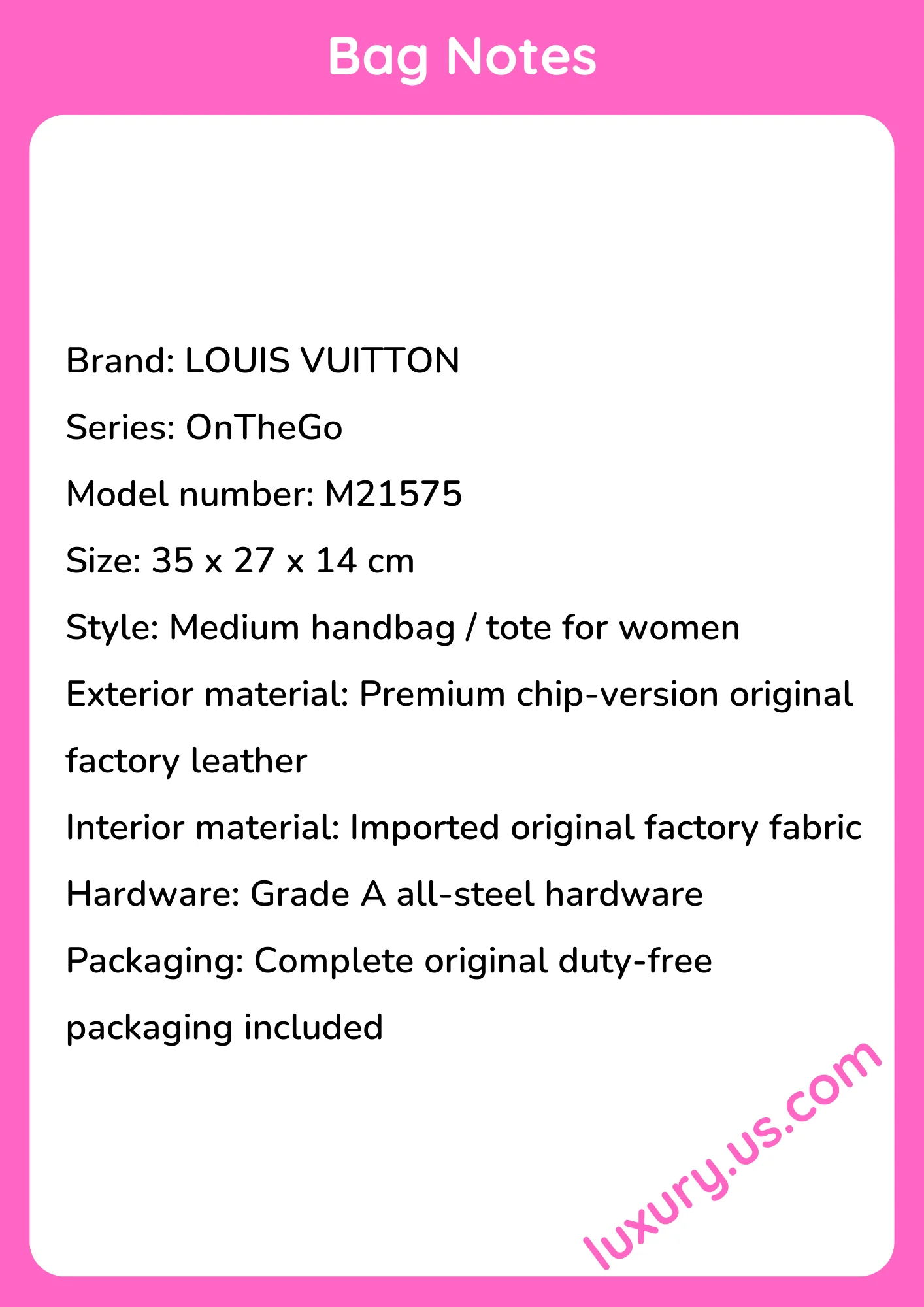 Louisvuitton OnTheGo Medium Handbag M21575 35x27x14 cm - short_description_image1