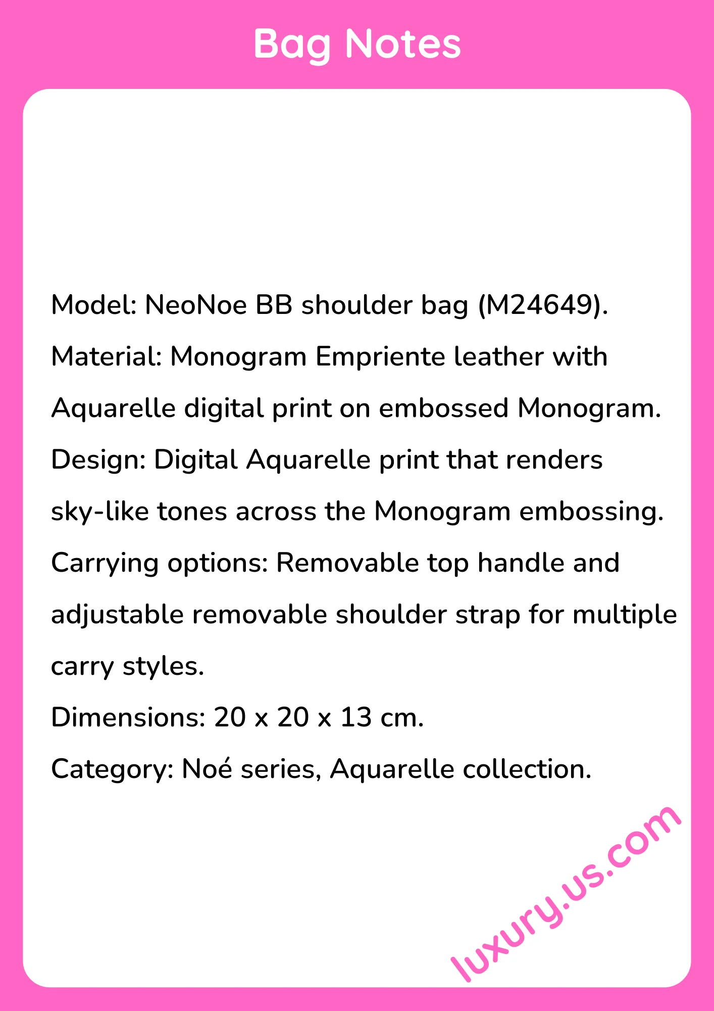 Louisvuitton NeoNoe BB M24649 20x20x13 cm - short_description_image1