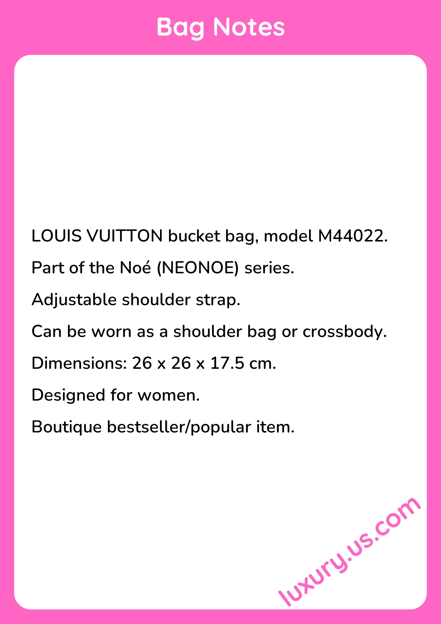 Louisvuitton Noé NEONOE M44022 26x26x17.5 cm - short_description_image1