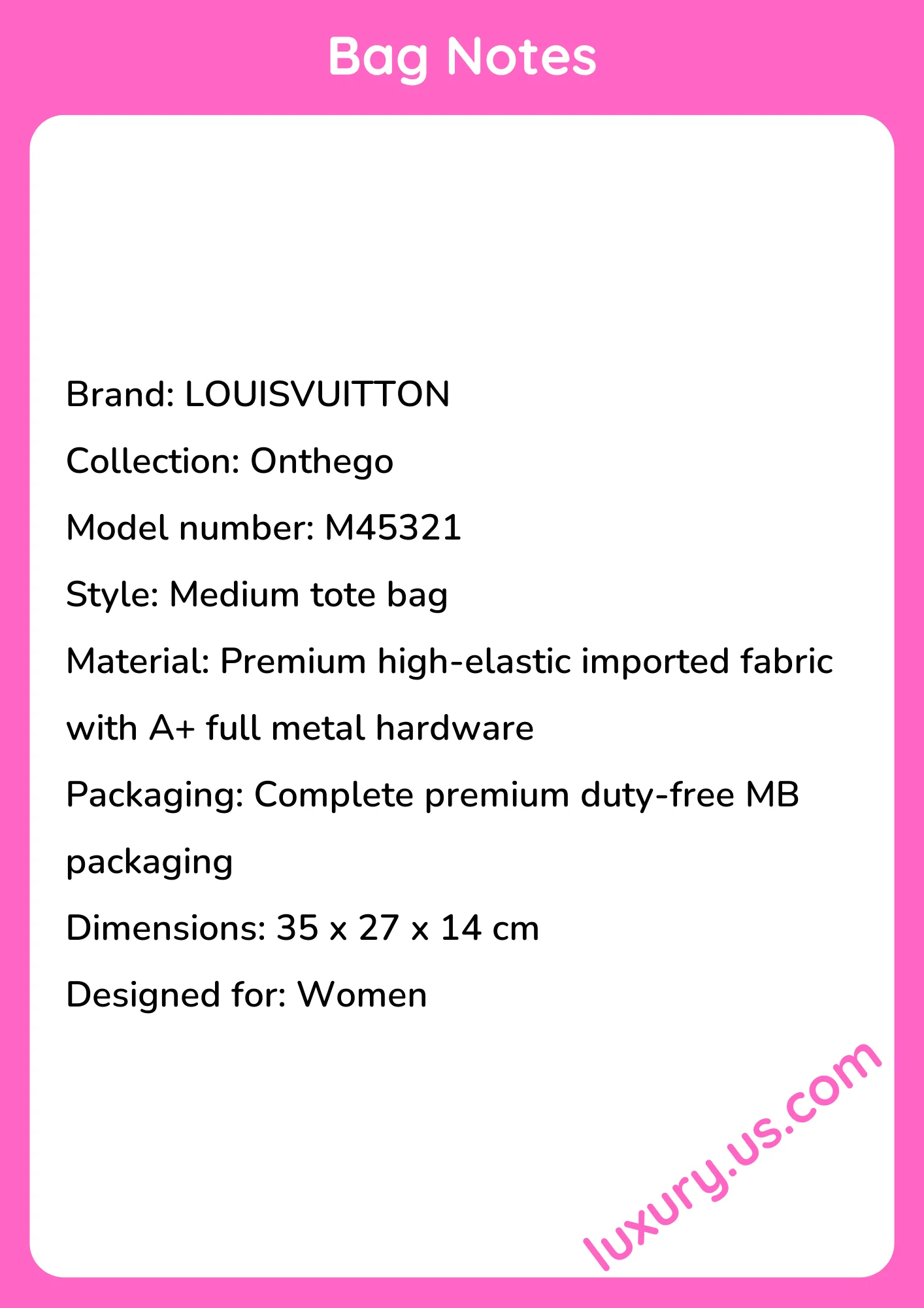 Louisvuitton Onthego Medium Tote Bag 35x27x14 cm - short_description_image1