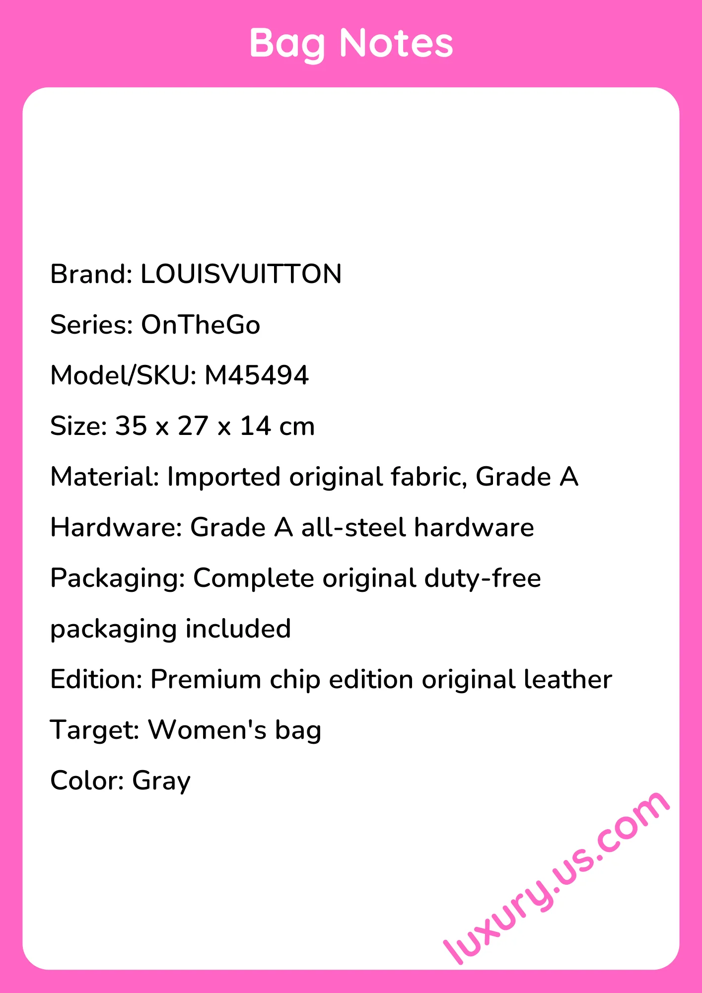 Louisvuitton OnTheGo Medium Handbag M45494 35x27x14 cm - short_description_image1