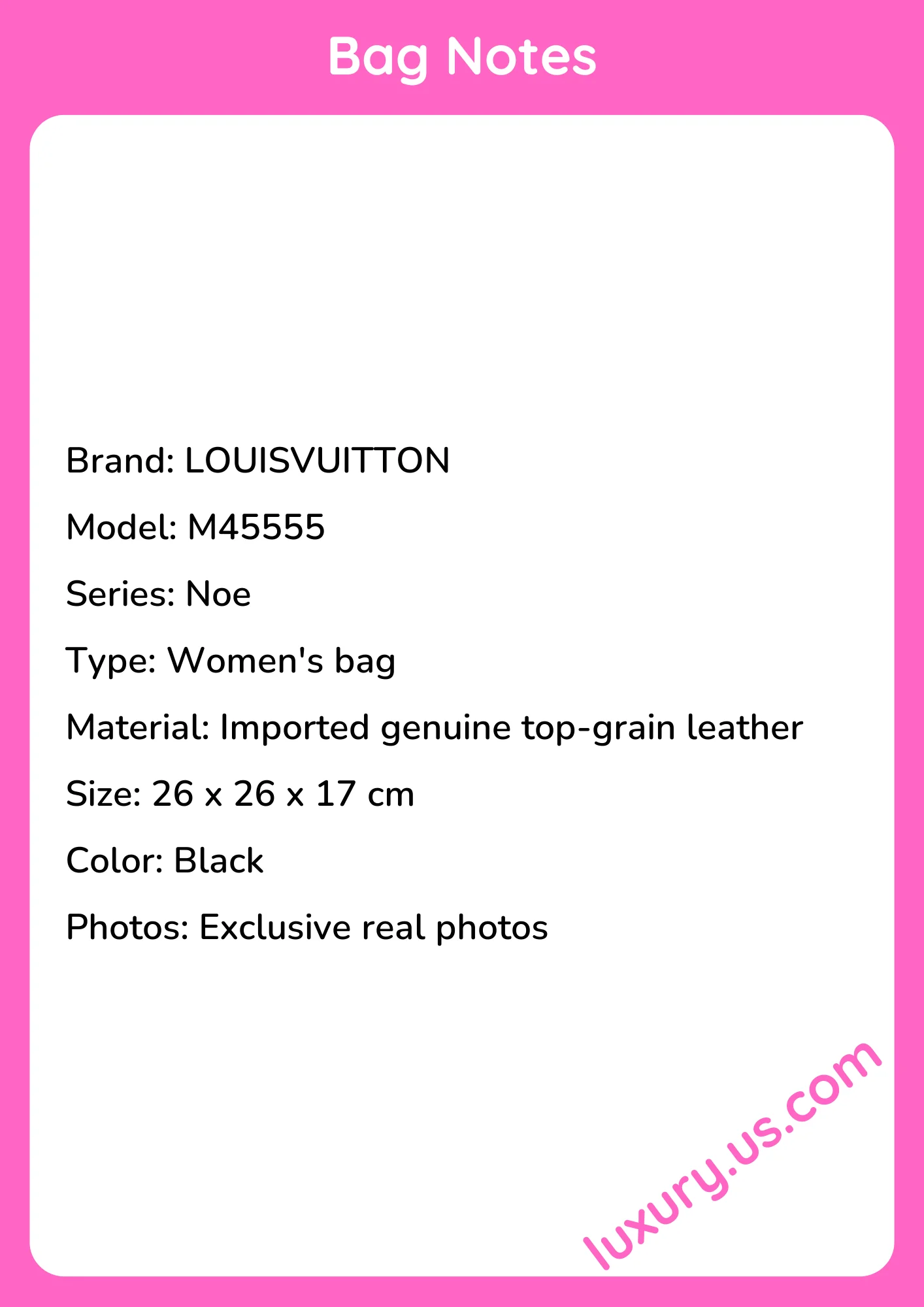 Louisvuitton Noe M45555 26x26x17cm - short_description_image1