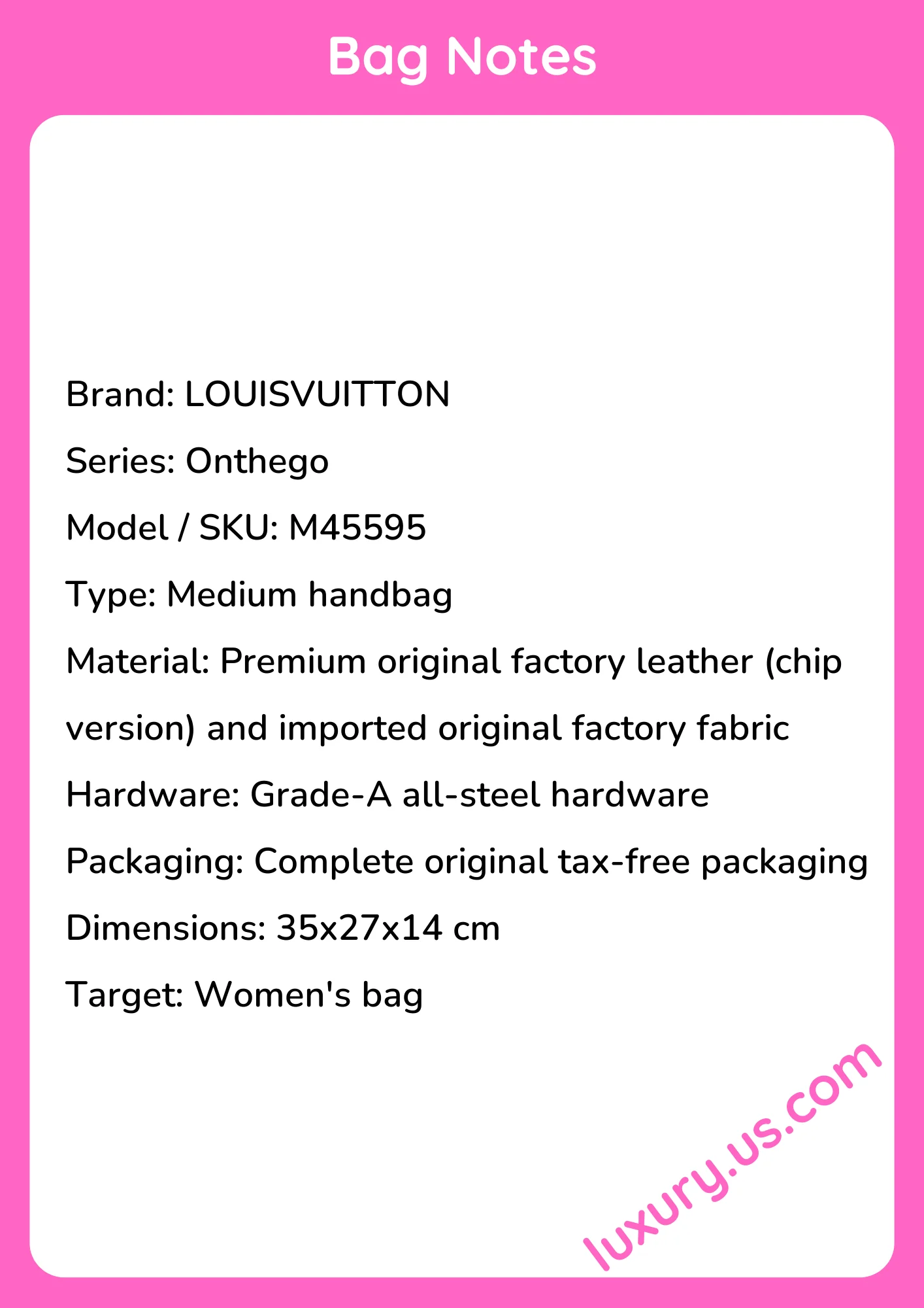Louisvuitton Onthego M45595 35x27x14 cm - short_description_image1