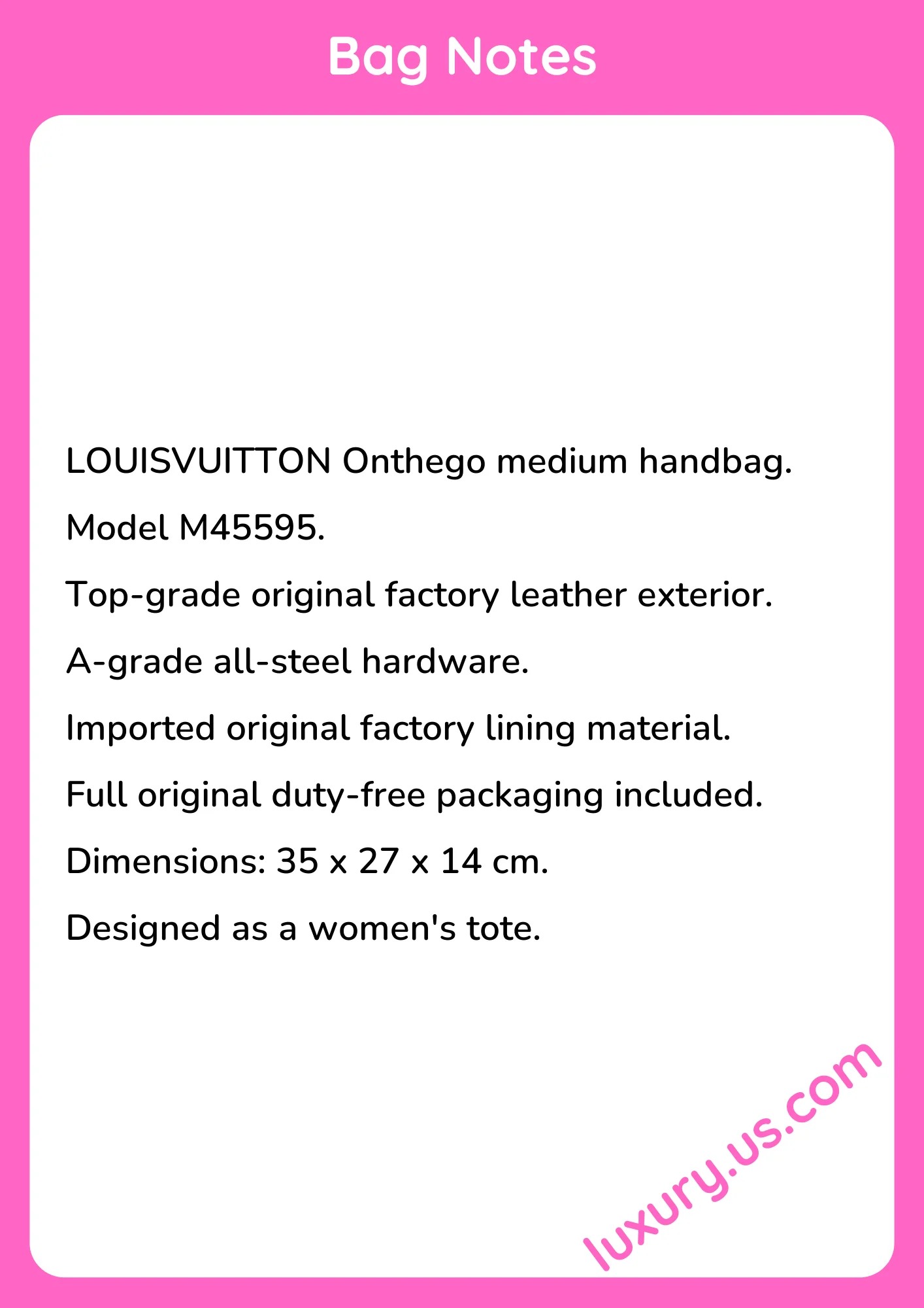 Louisvuitton Onthego M45595 35x27x14 cm - short_description_image1