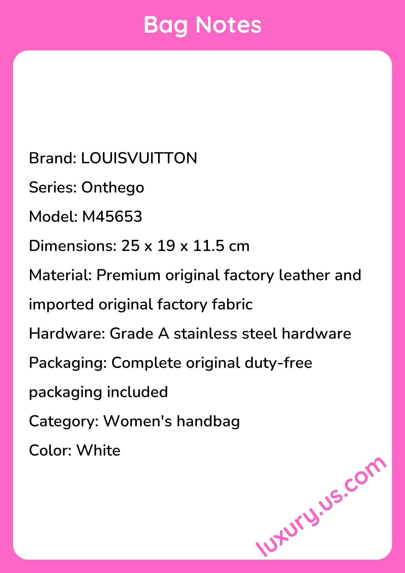 Louisvuitton Onthego Small Handbag M45653 25x19x11.5 cm - short_description_image1