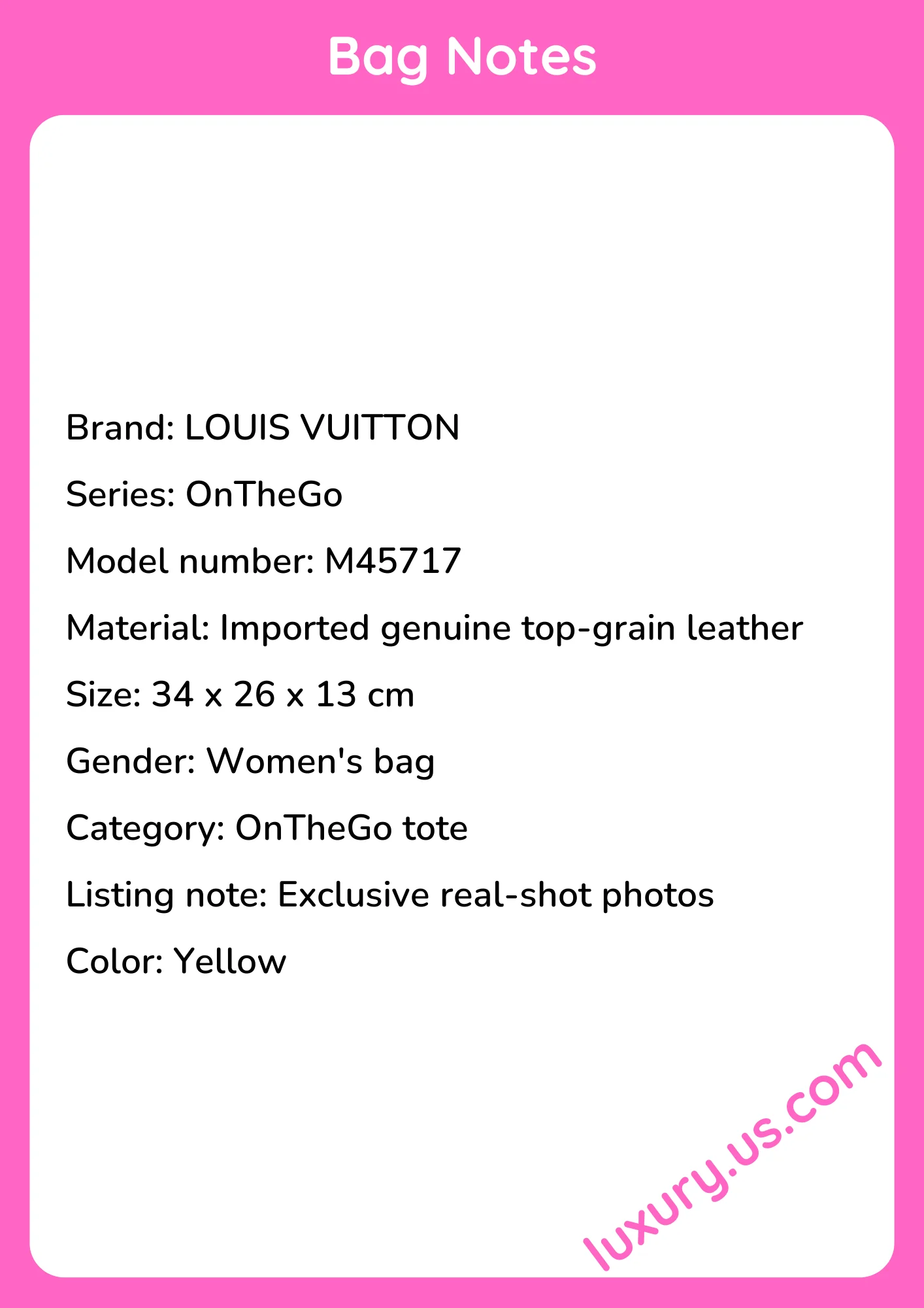 Louisvuitton OnTheGo M45717 34 x 26 x 13 cm - short_description_image1