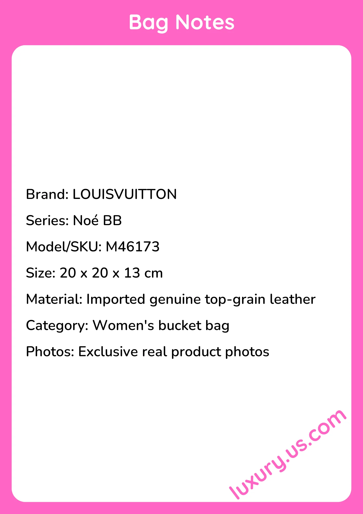 Louisvuitton Noé BB M46173 20x20x13 cm - short_description_image1