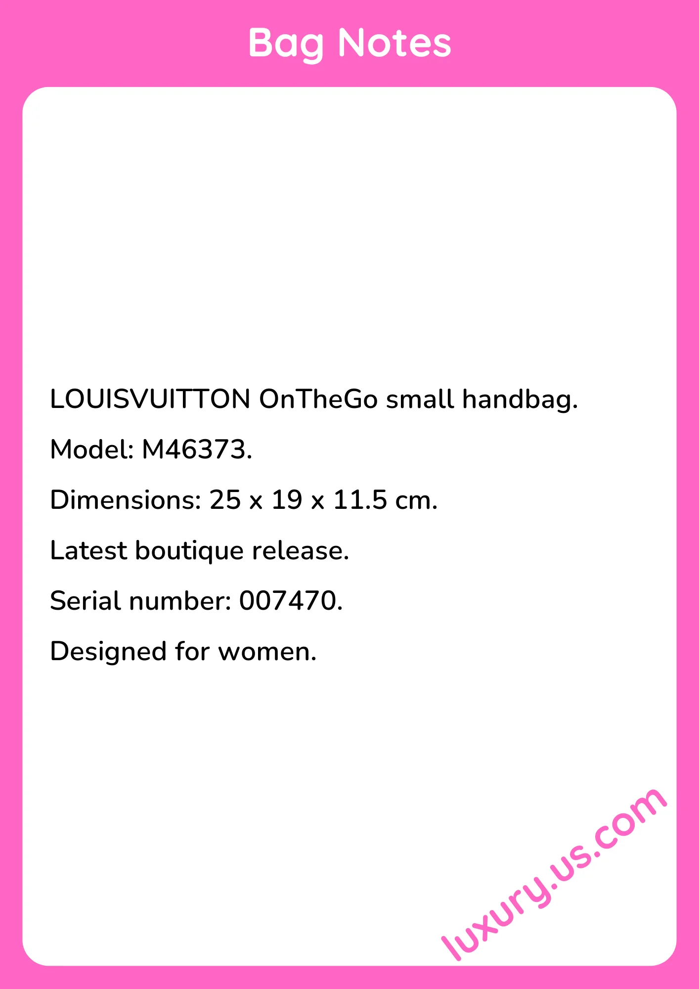 Louisvuitton OnTheGo Small Handbag M46373 25x19x11.5 cm - short_description_image1