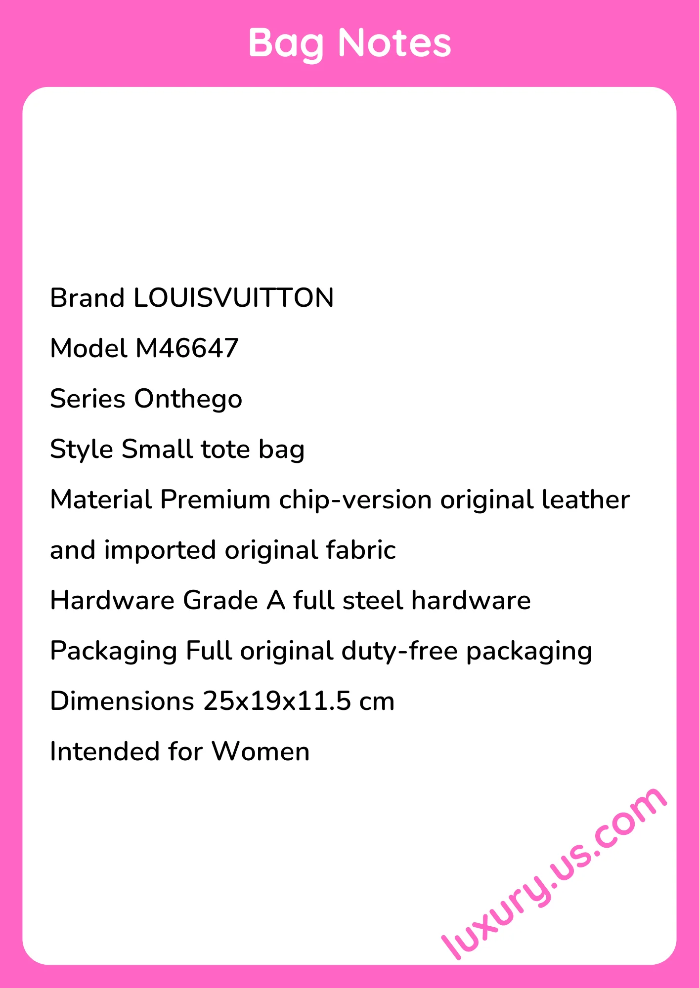 Louisvuitton Onthego Small Tote M46647 25x19x11.5 cm - short_description_image1