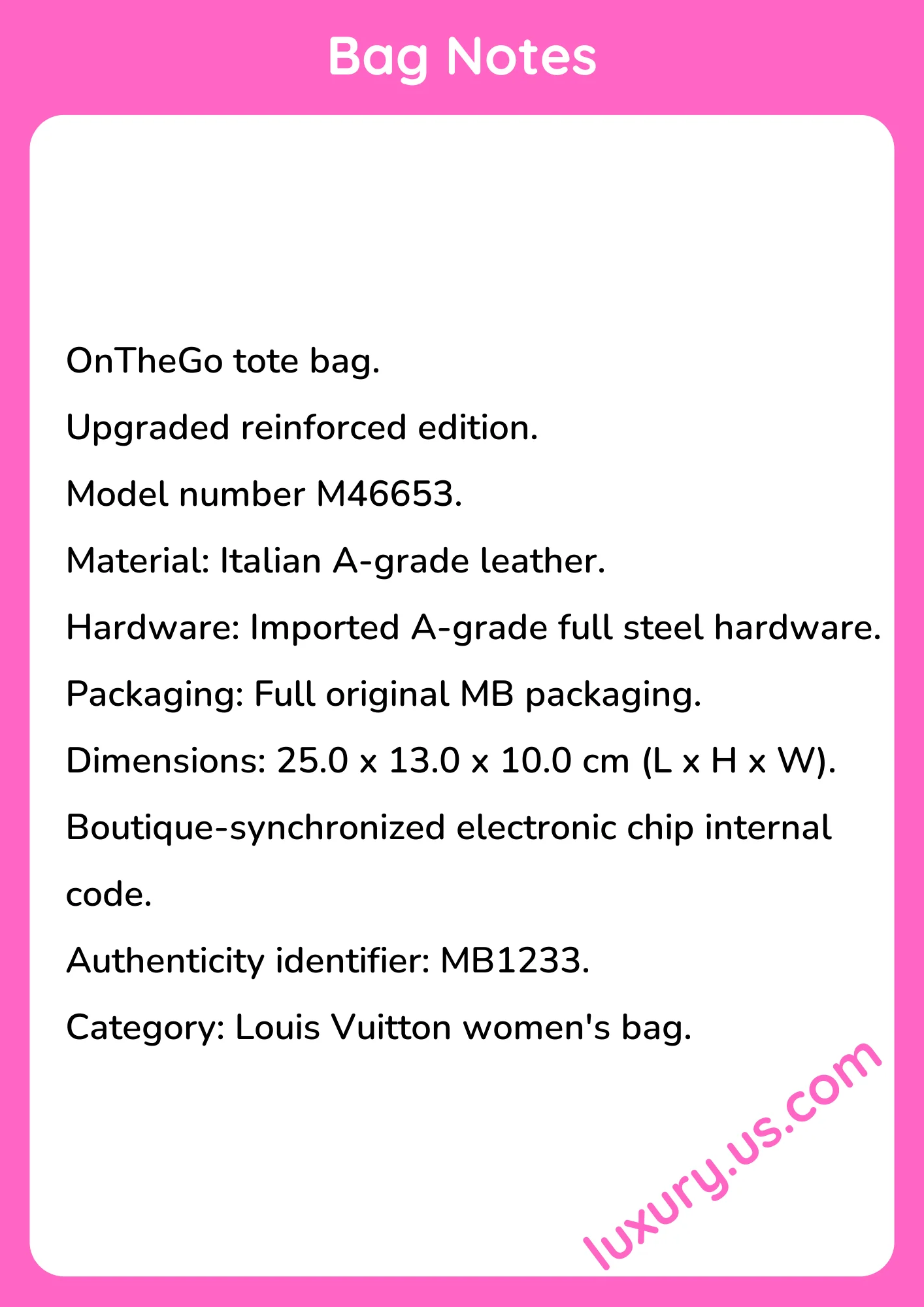 Louisvuitton OnTheGo Tote Bag M46653 25cm - short_description_image1