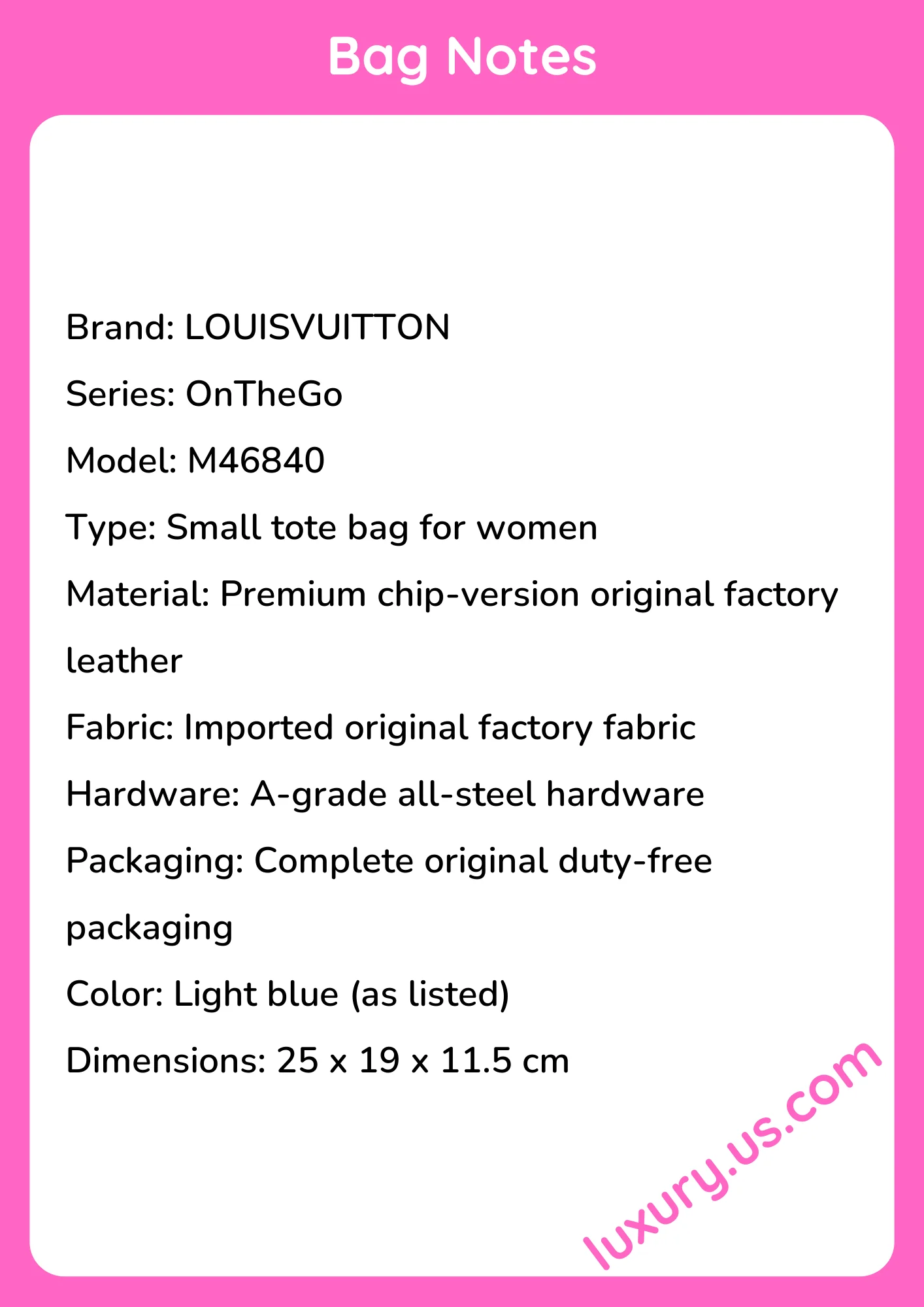 Louisvuitton OnTheGo Small Tote M46840 25x19x11.5 cm - short_description_image1