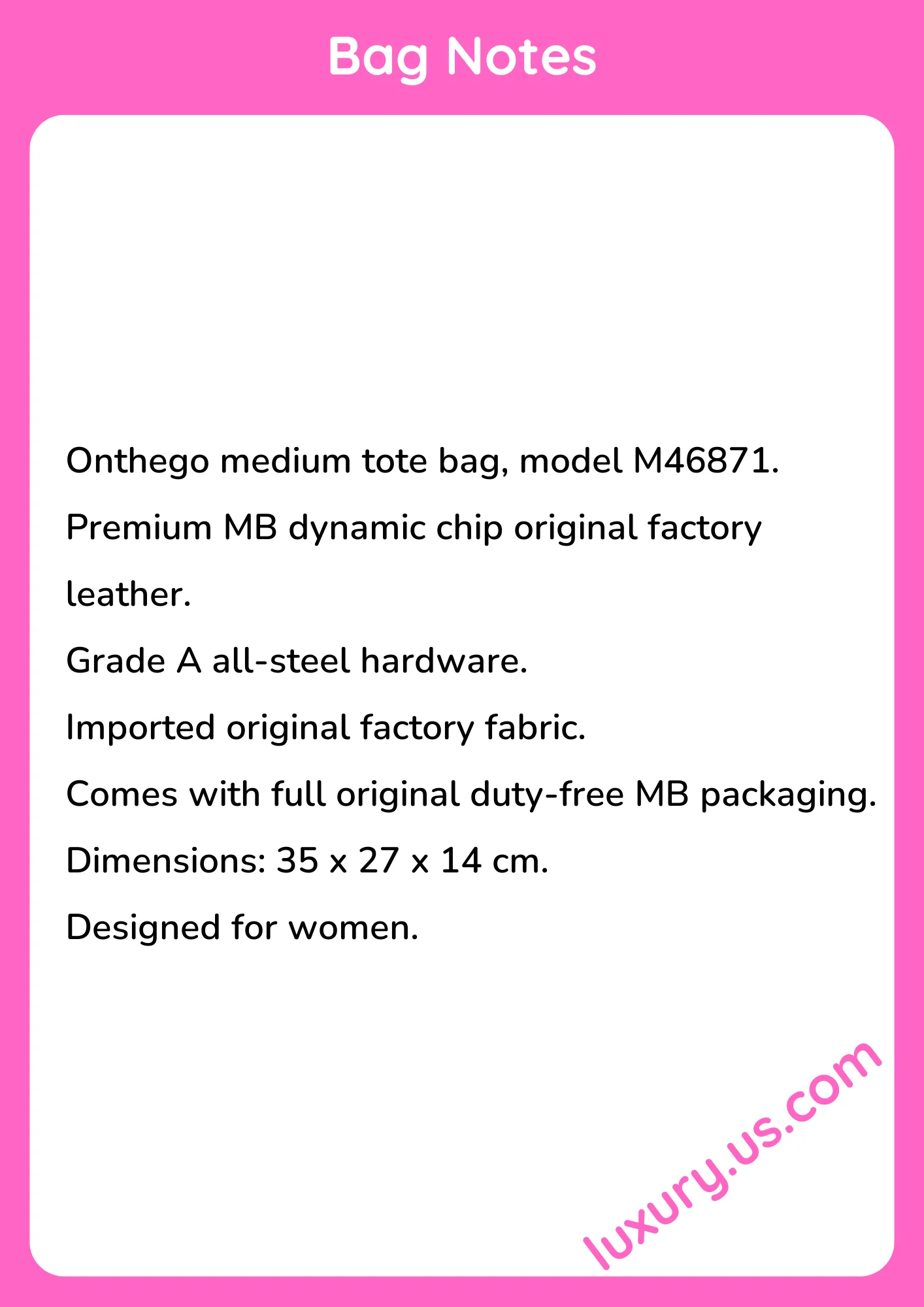 Louisvuitton Onthego Medium Tote M46871 35x27x14 cm - short_description_image1