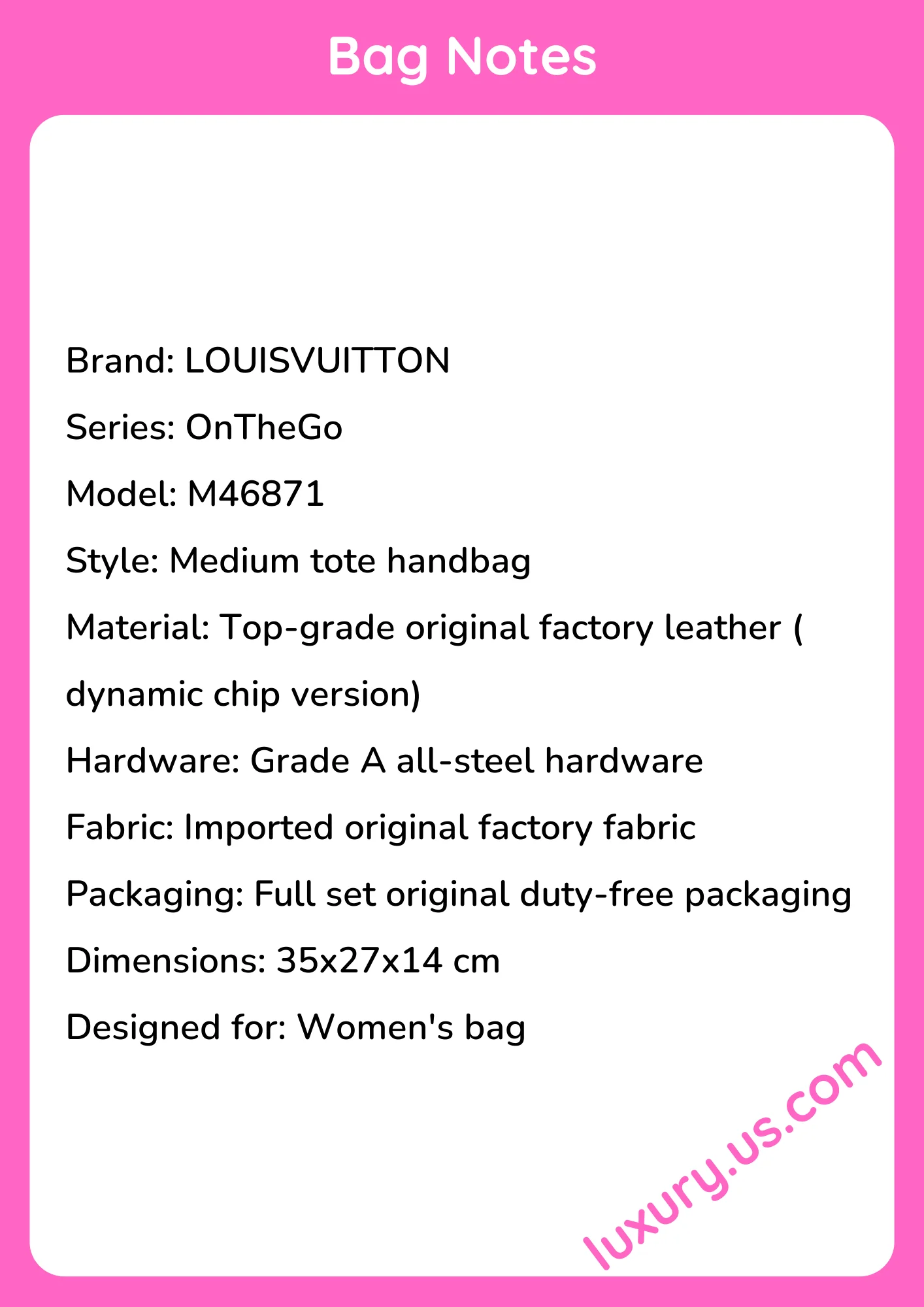 Louisvuitton OnTheGo Medium Tote M46871 35x27x14 cm - short_description_image1