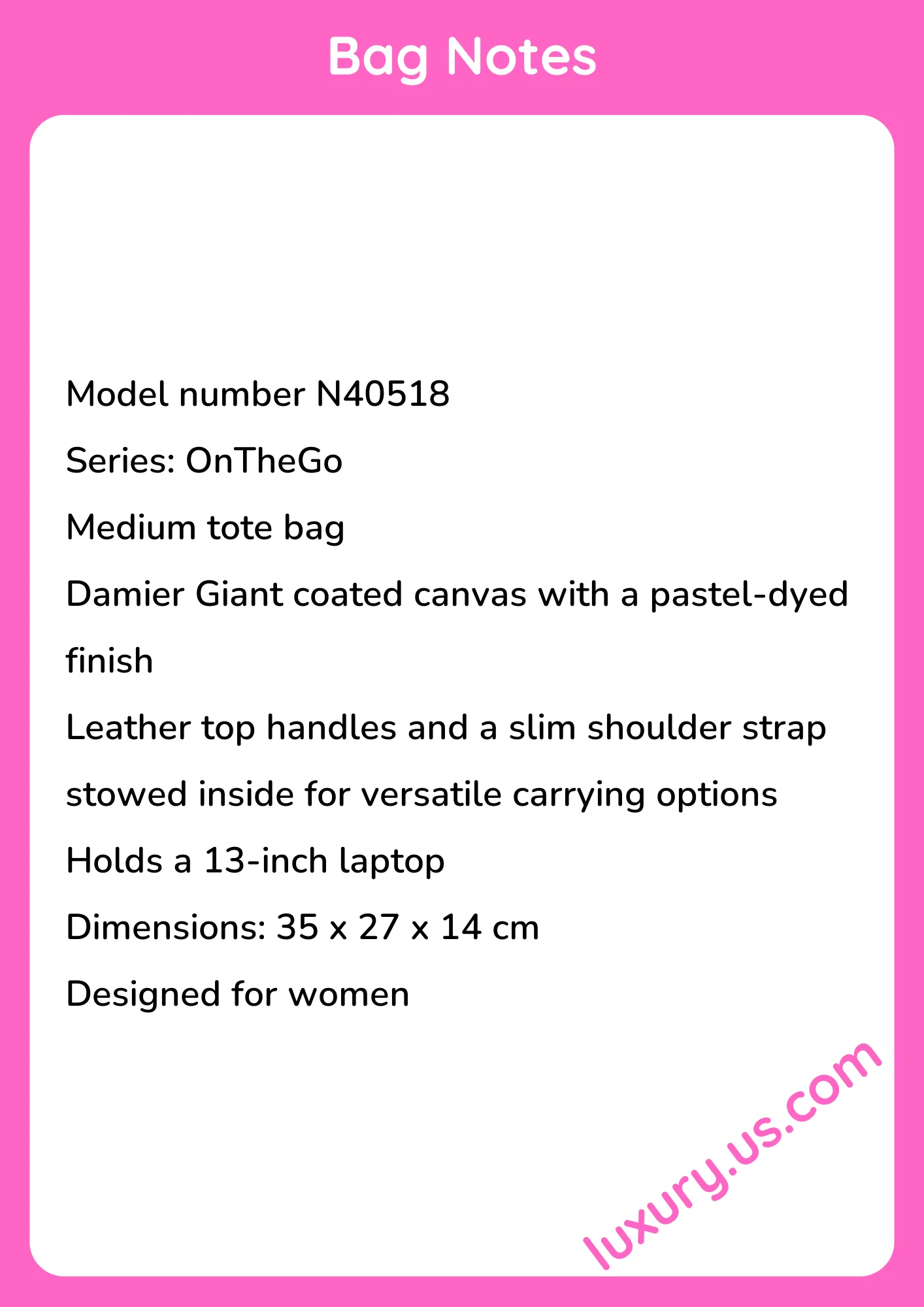 Louisvuitton OnTheGo Medium Tote N40518 35x27x14 cm - short_description_image1