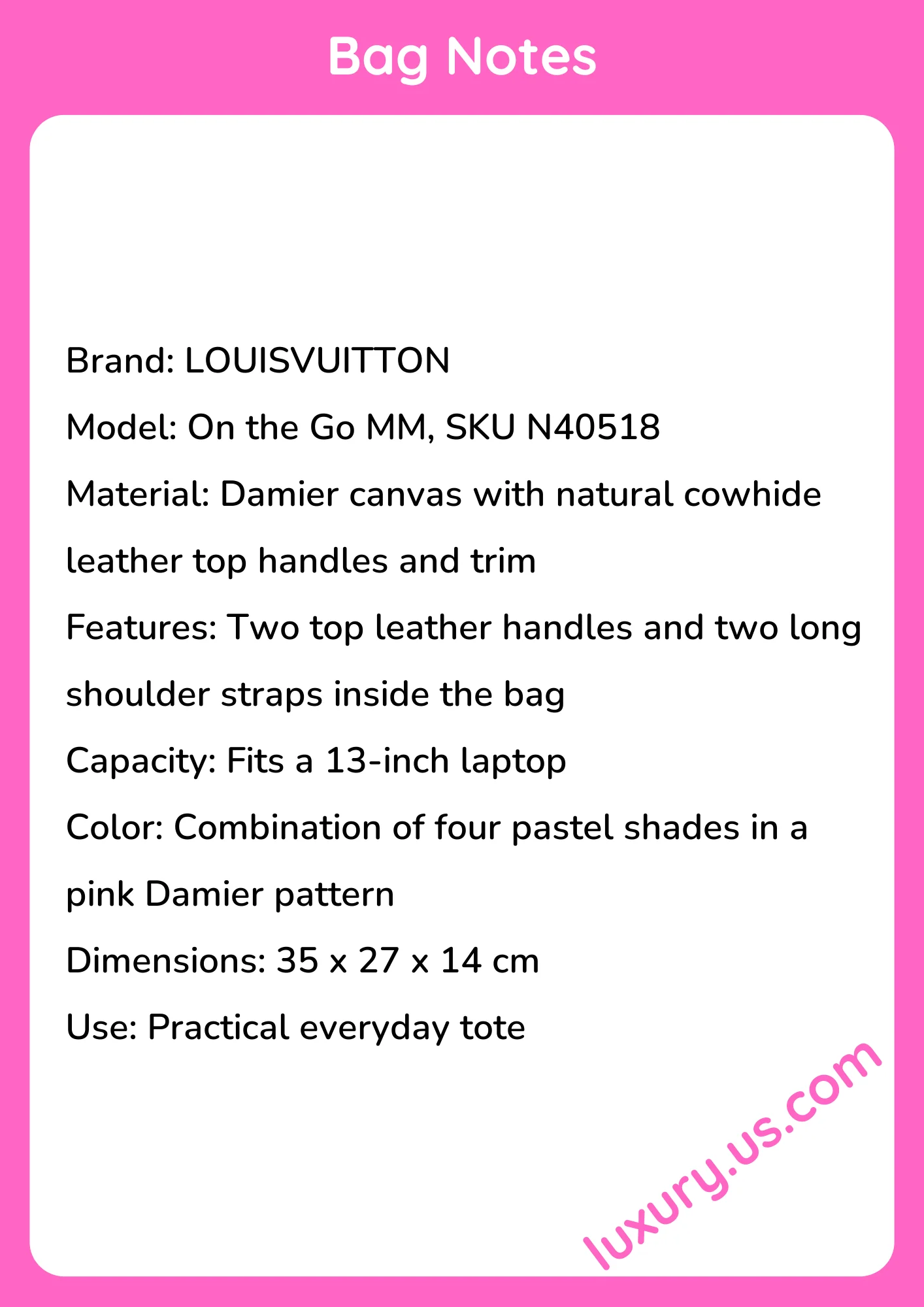 Louisvuitton On the Go MM N40518 35x27x14 cm - short_description_image1