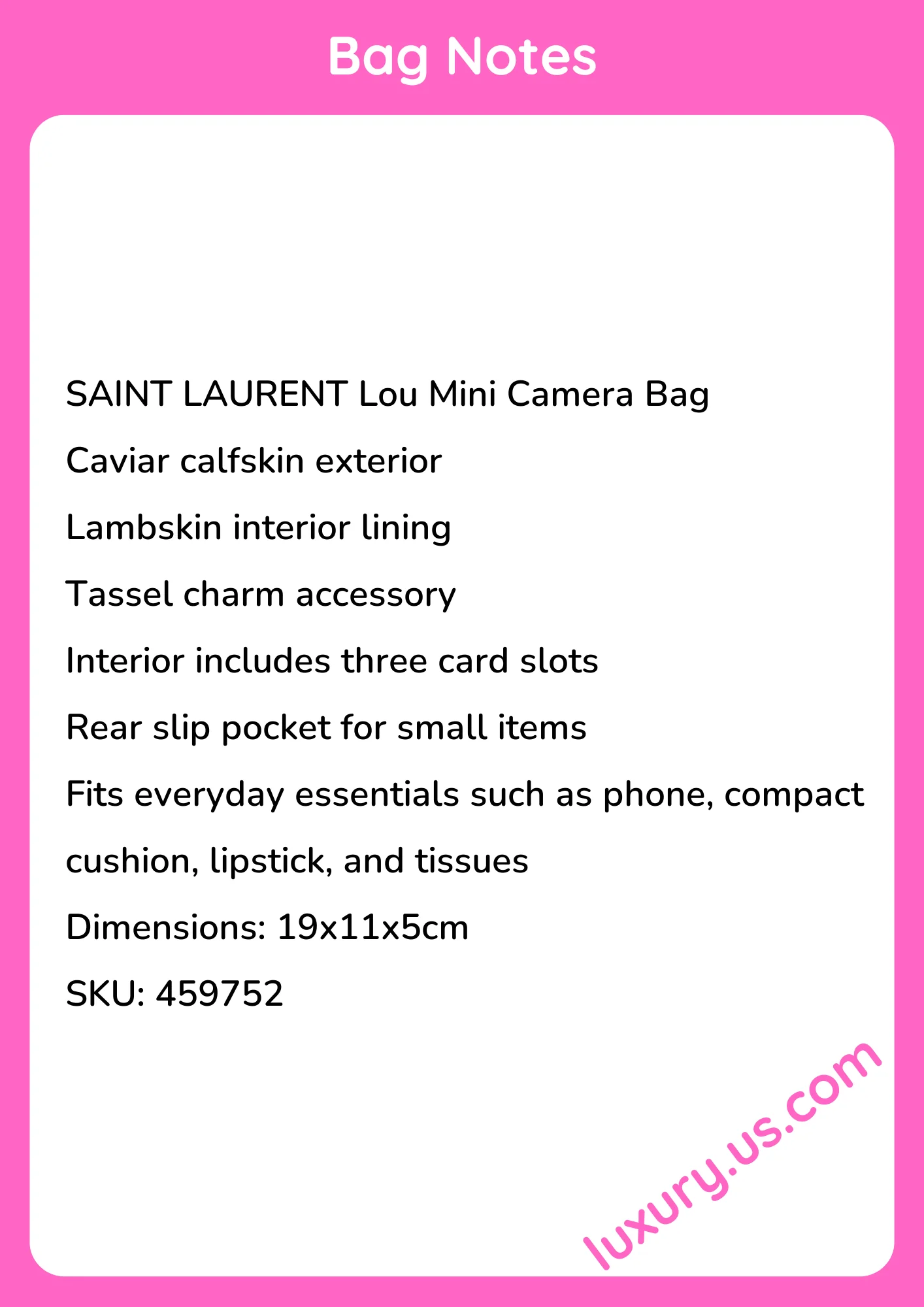 Saint Laurent Lou Mini Camera Bag 19x11x5cm - short_description_image1