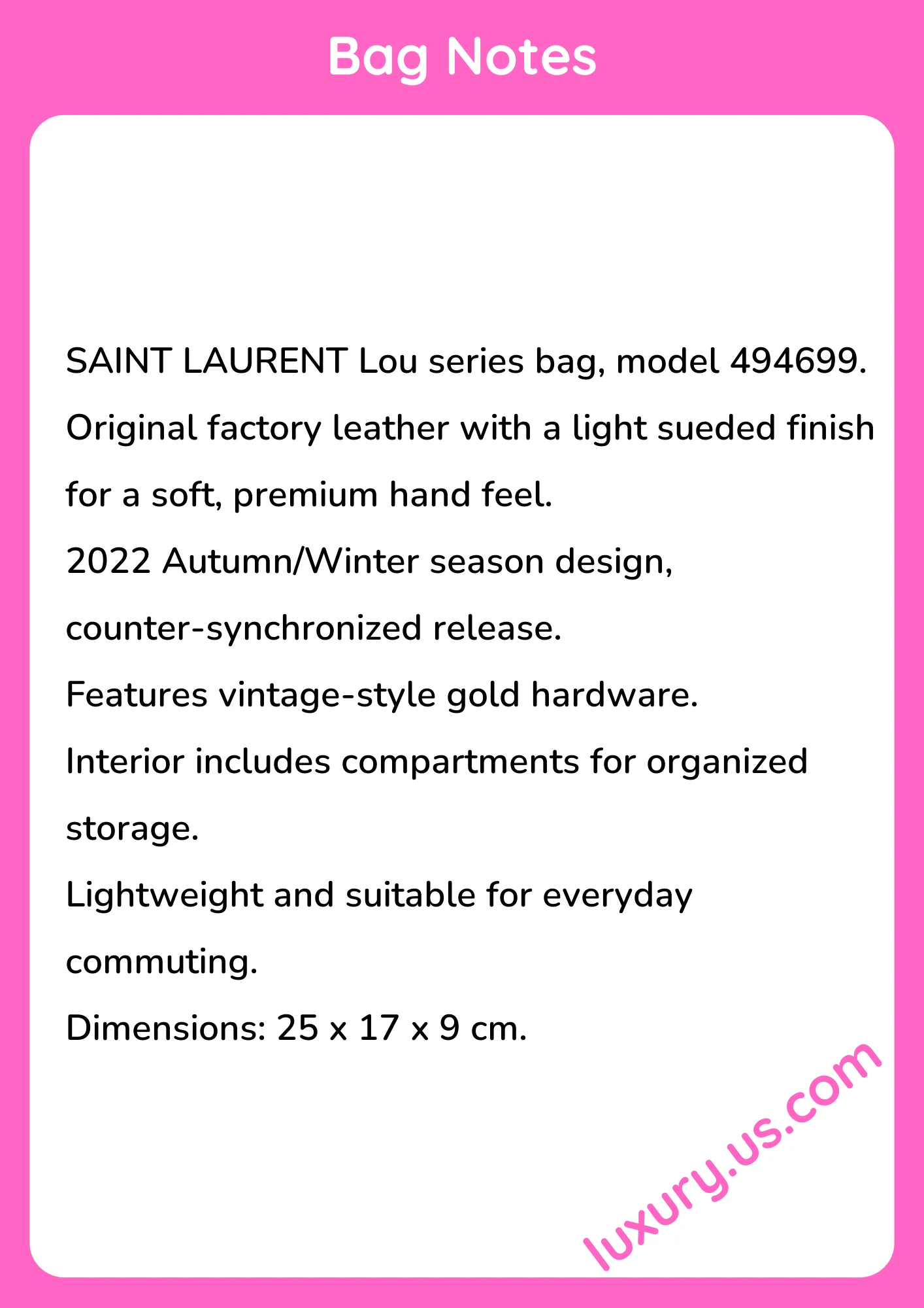 Saint Laurent Lou 494699 25x17x9 cm - short_description_image1