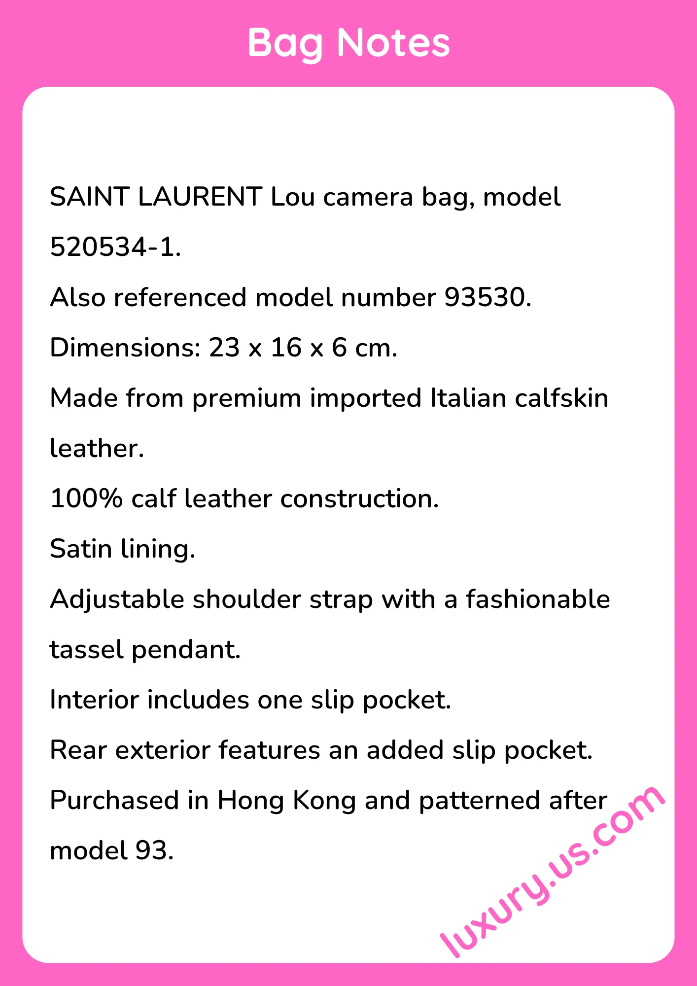 Saint Laurent Lou 520534-1 23x16x6 cm Saint Laurent Lou 520534-1 23x16x6 cm - short_description_image1