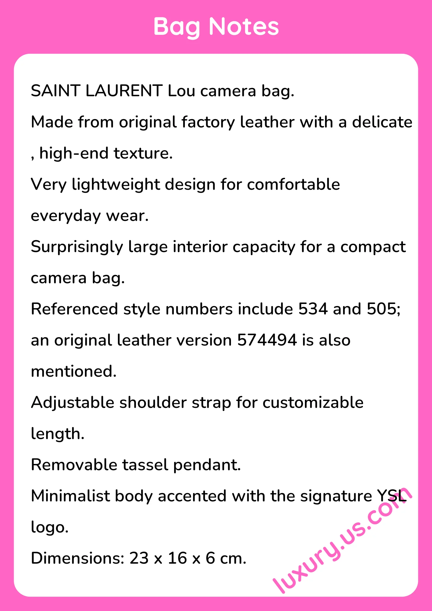 Saint Laurent Lou 534 23x16x6 cm - short_description_image1