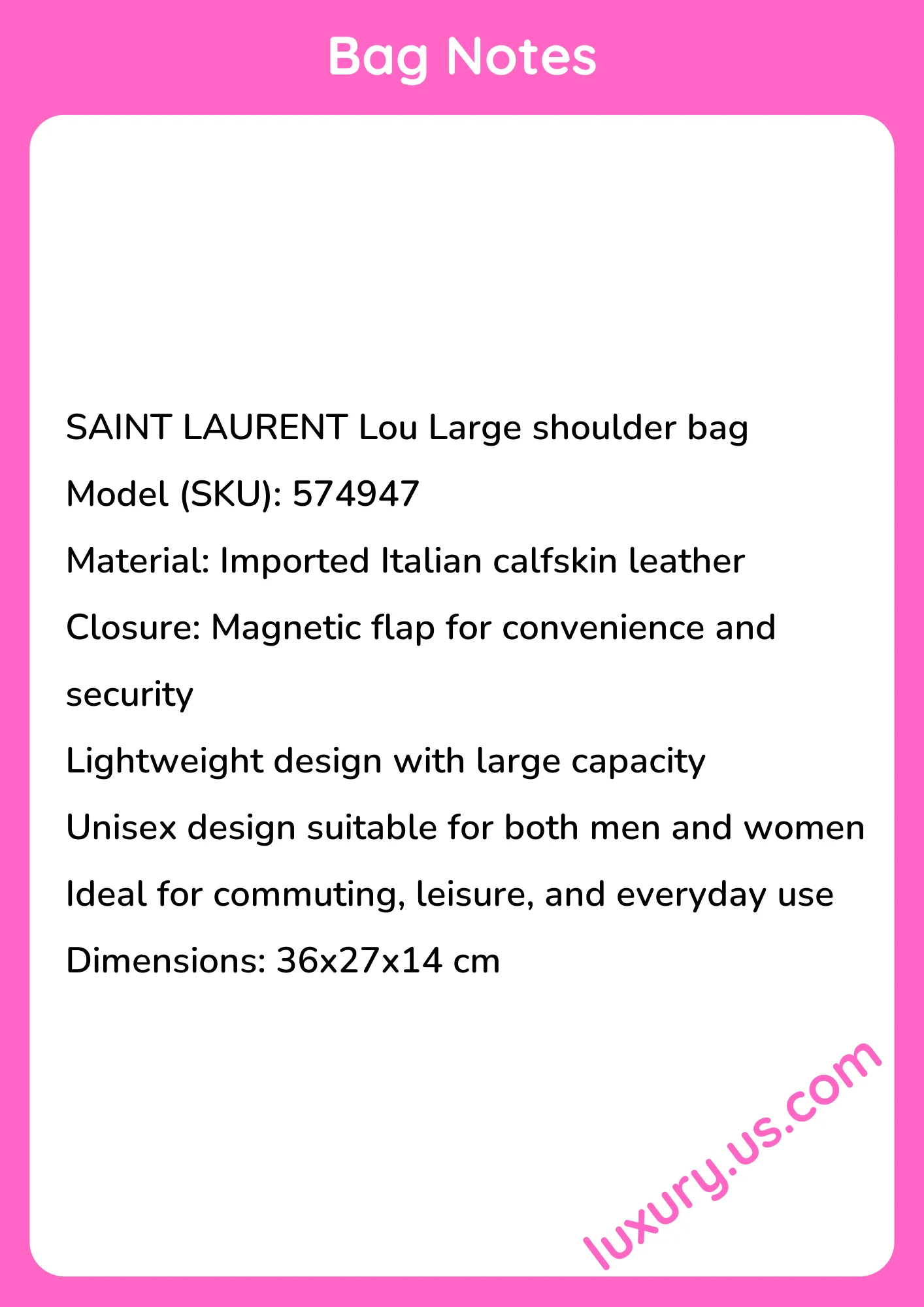 Saint Laurent Lou Large 36x27x14 cm - short_description_image1