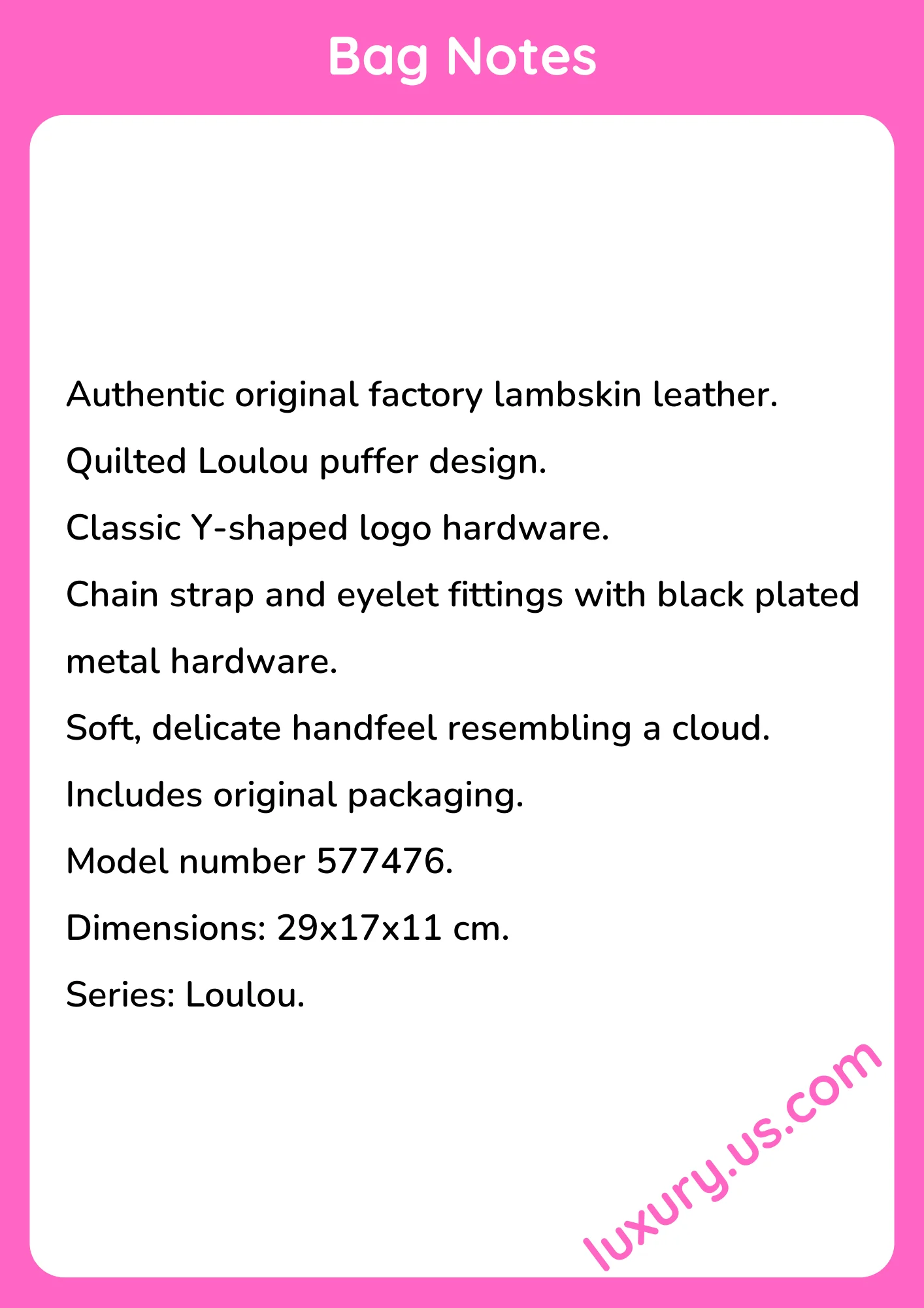 Saint Laurent Loulou Puffer Quilted Lambskin Bag 29x17x11 cm - short_description_image1