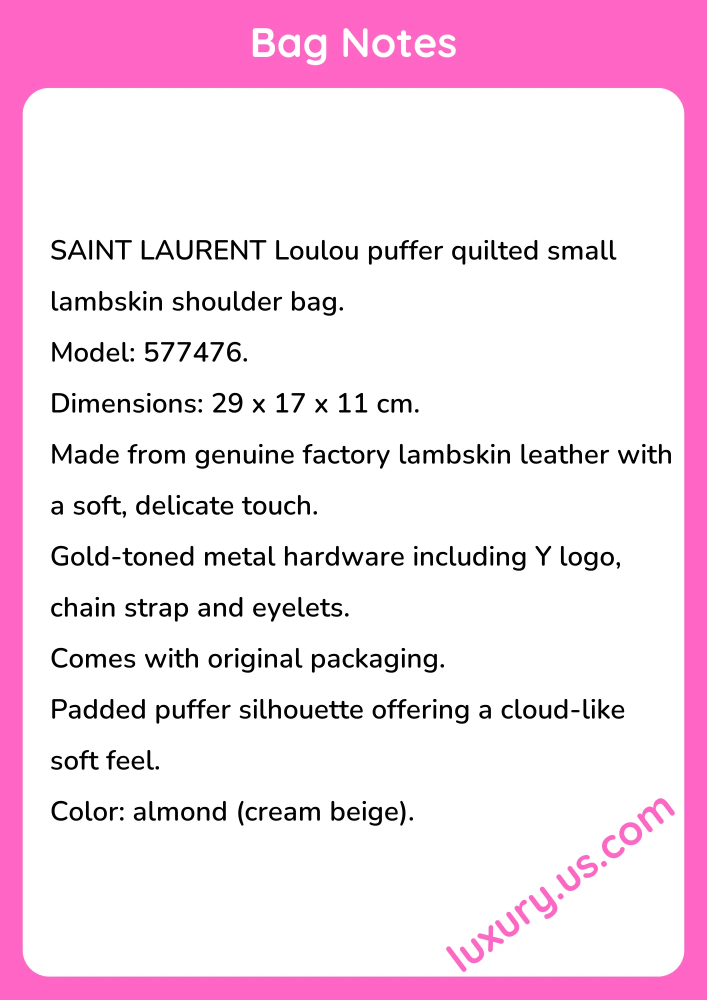 Saint Laurent Loulou 577476 29x17x11 cm - short_description_image1
