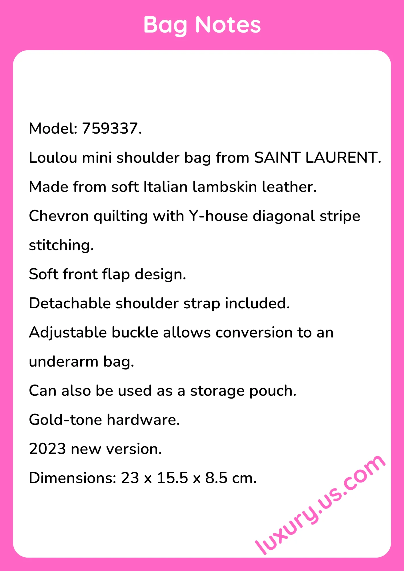 Saint Laurent Loulou 759337 23x15.5x8.5 cm - short_description_image1