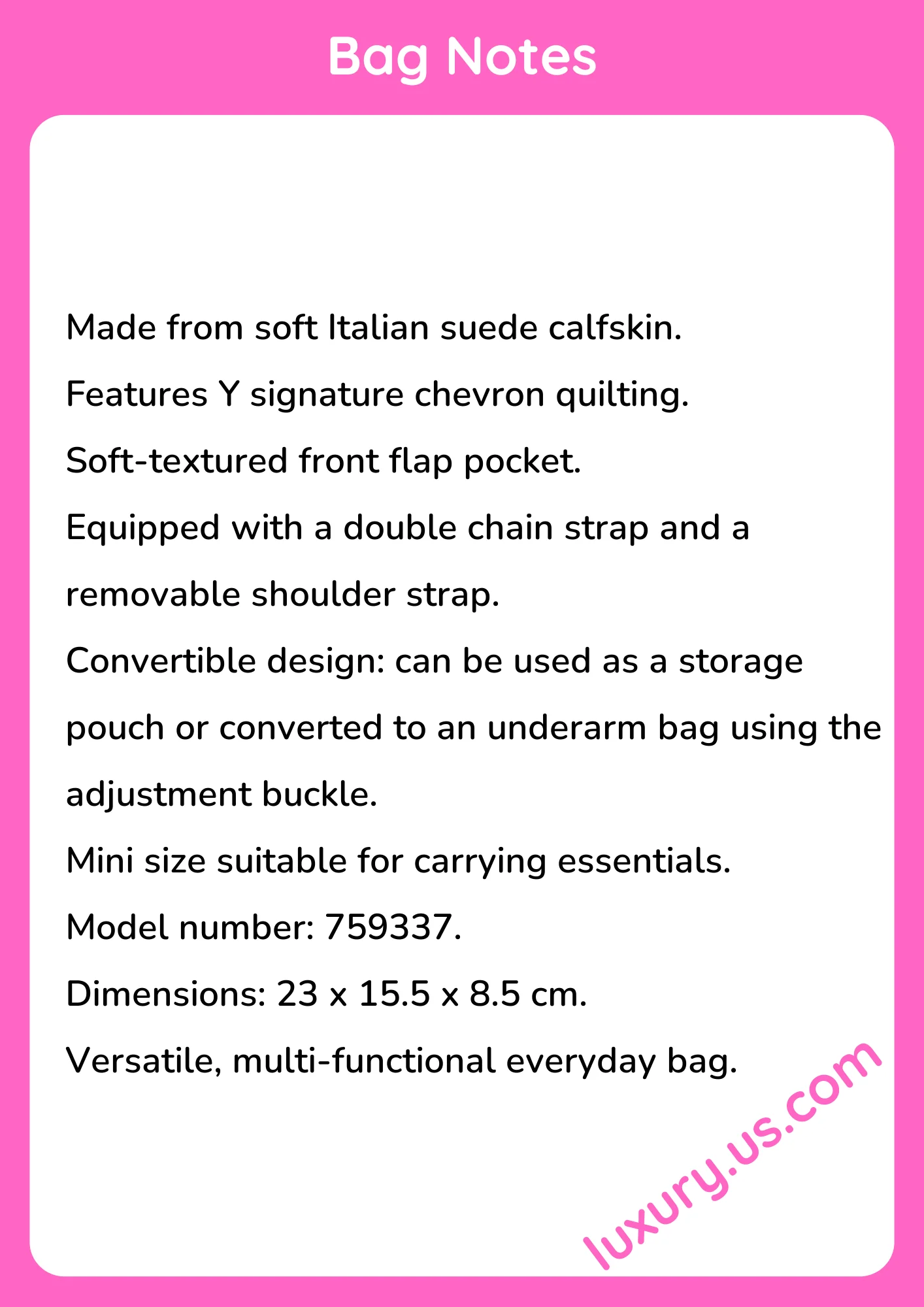 Saint Laurent Loulou Mini Double Chain Bag 23x15.5x8.5 cm - short_description_image1