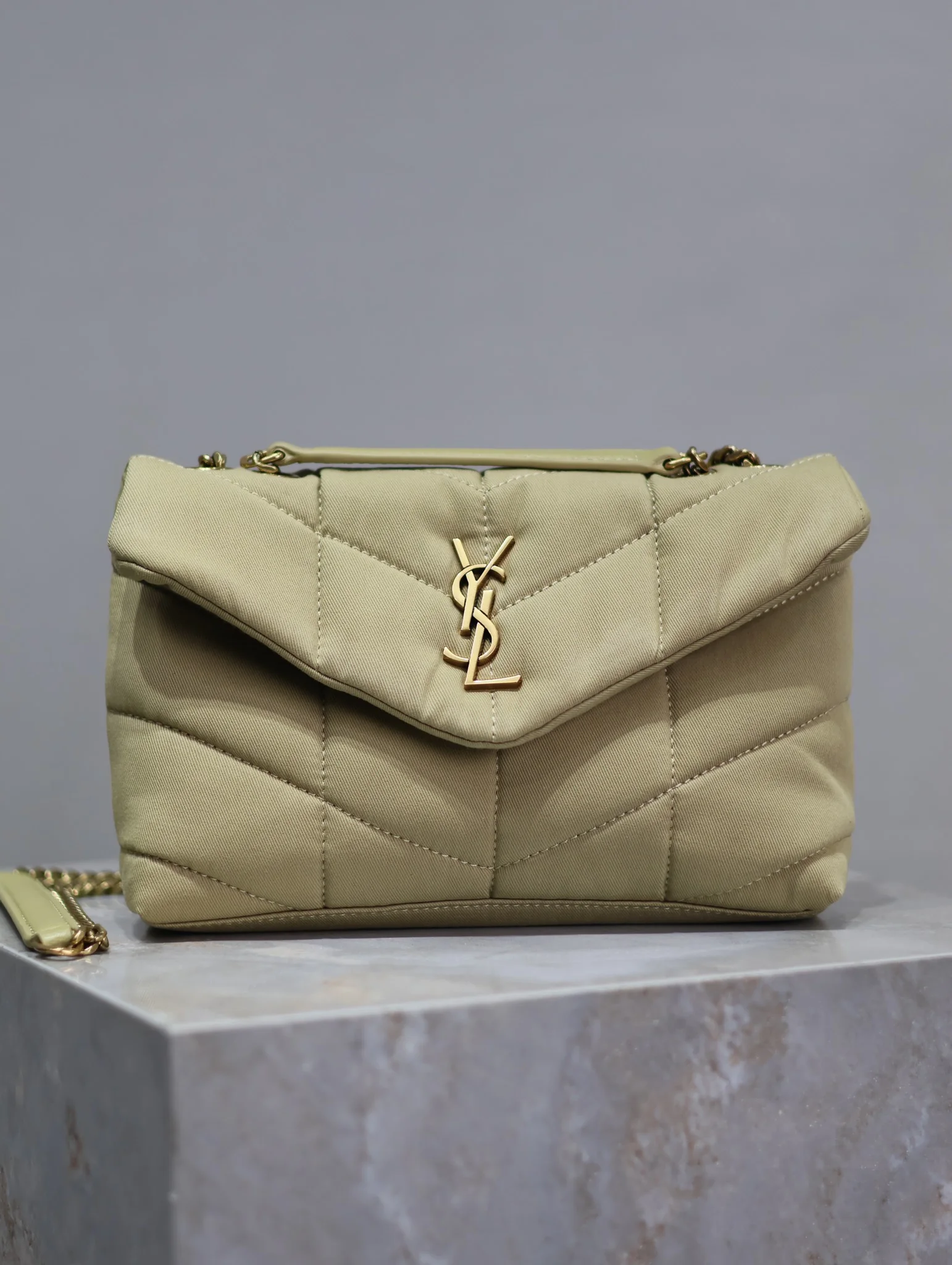 Saint Laurent Loulou Puffer Mini Double Chain Shoulder Bag 759337 23x15.5x8.5 cm - description_image1